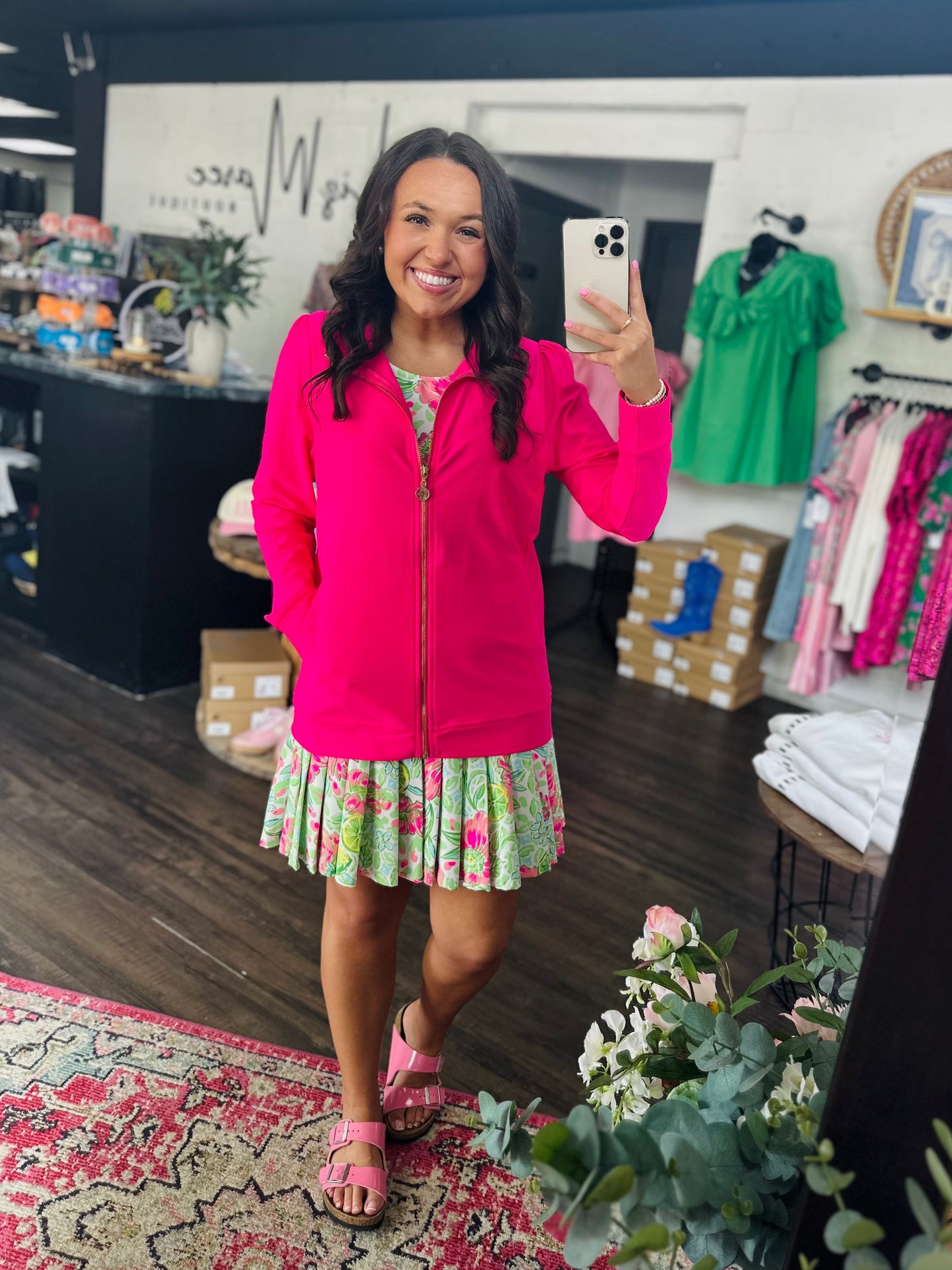 The Alena Hot Pink Full Zip Jacket