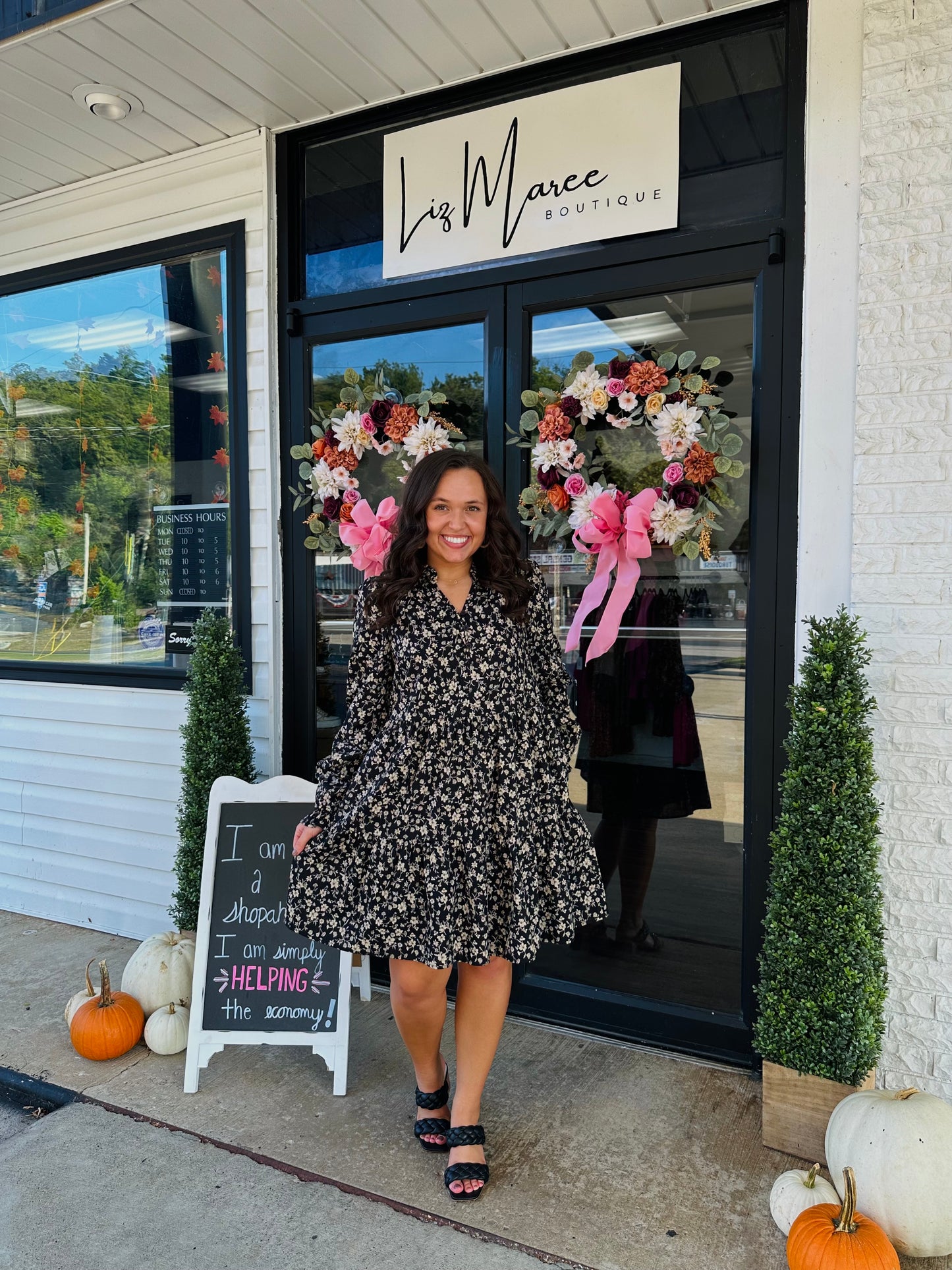 The Ellie Black Floral Print Dress