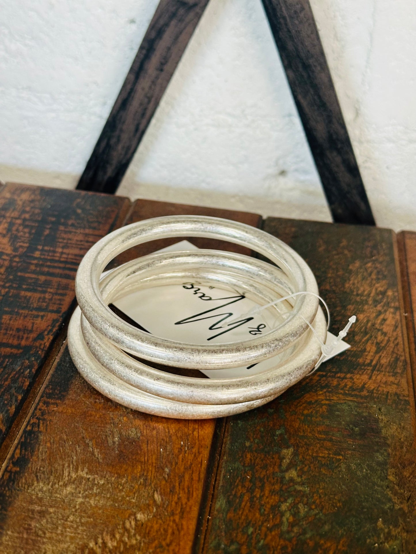 Matte Silver Bangles - Set of 3