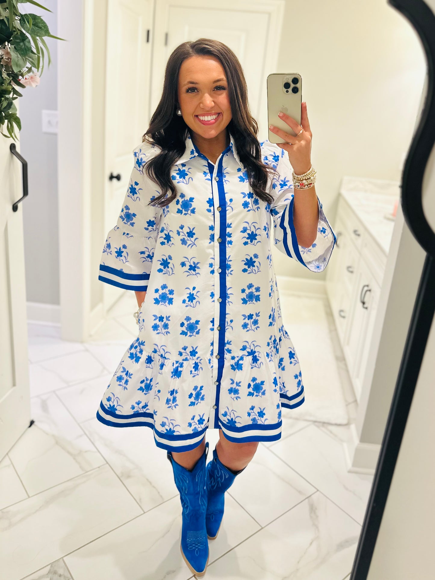The Betsy Blue Floral Dress