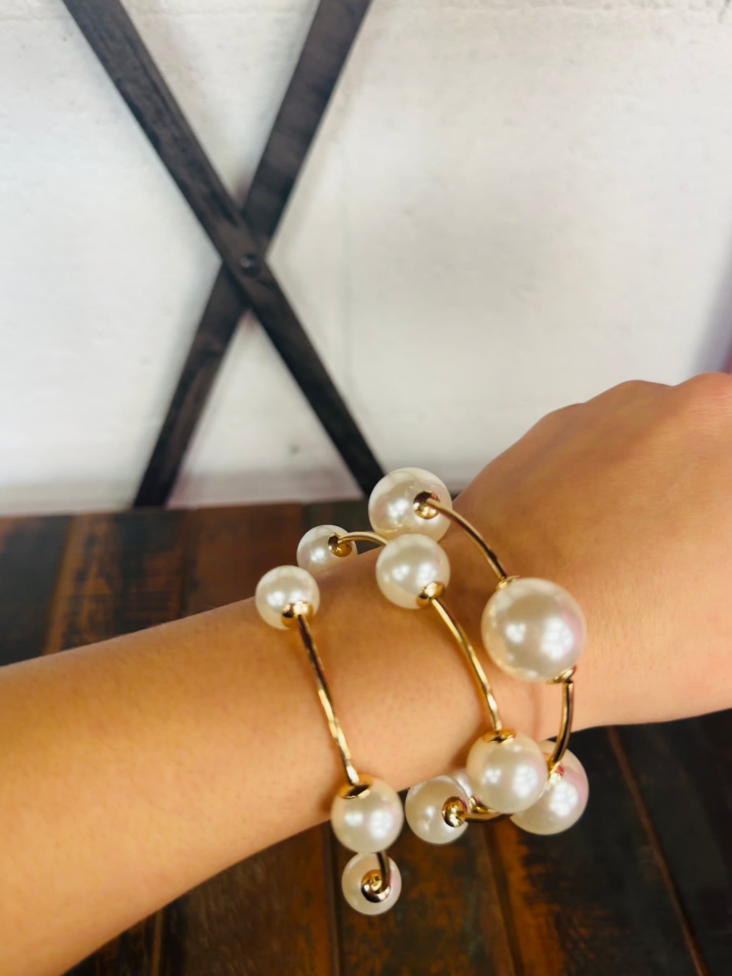 Chunky Pearl Bracelet Set