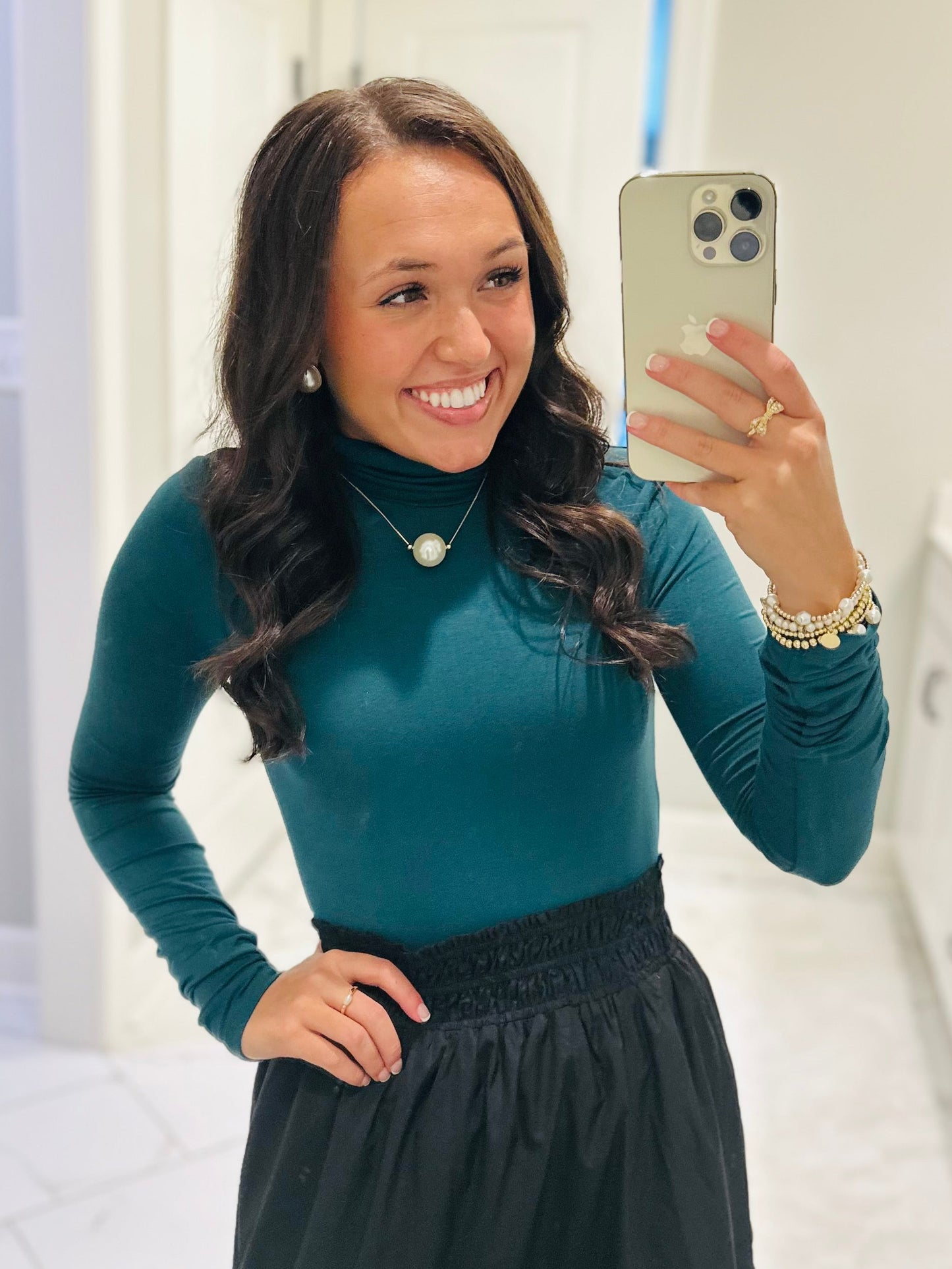 The Hunter Green Long Sleeve Turtleneck Top