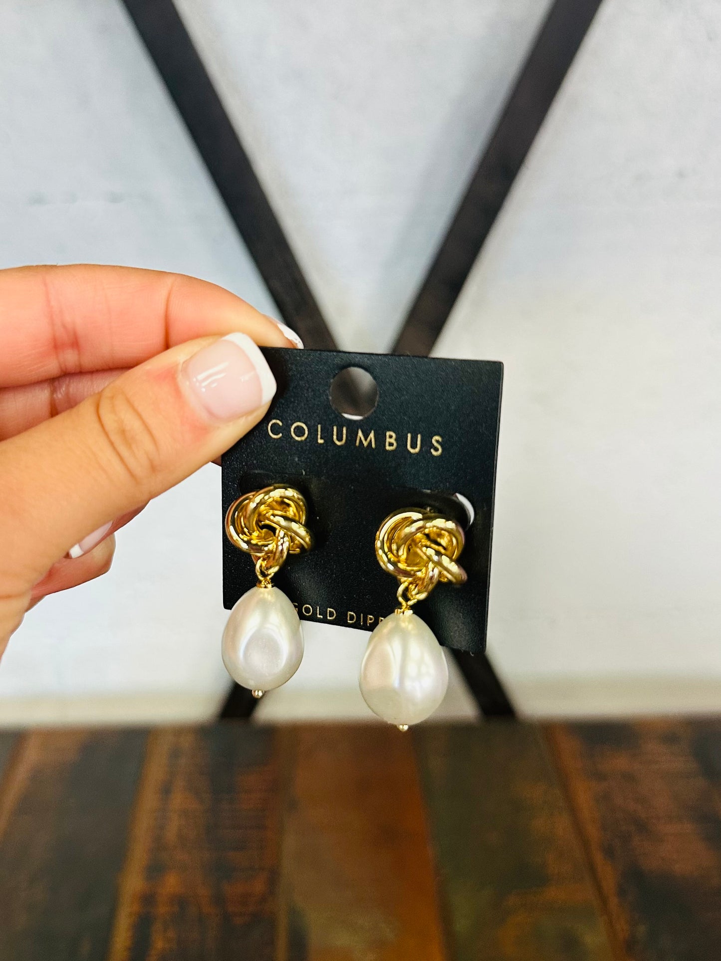 Pearl Drop Love Knot Earring
