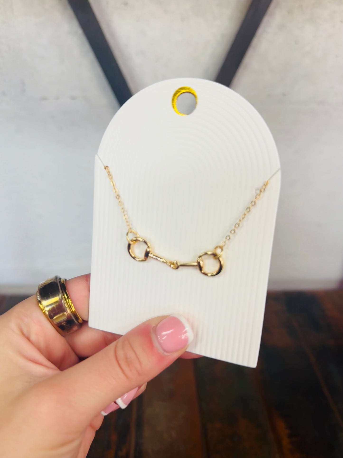 Gold Horsebit Metal Necklace