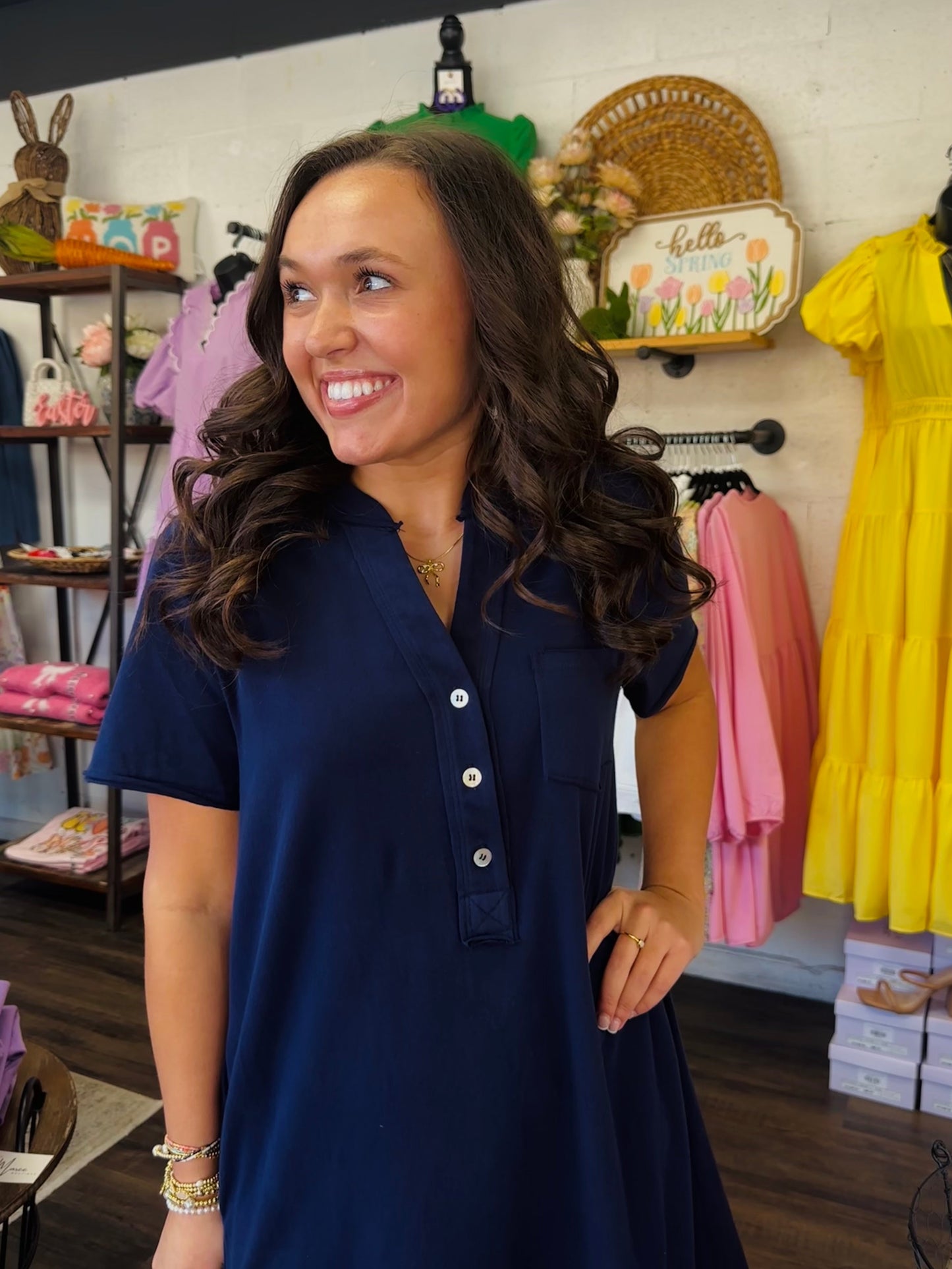 The Navy Vintage Wash Short Sleeve T-Shirt Dress