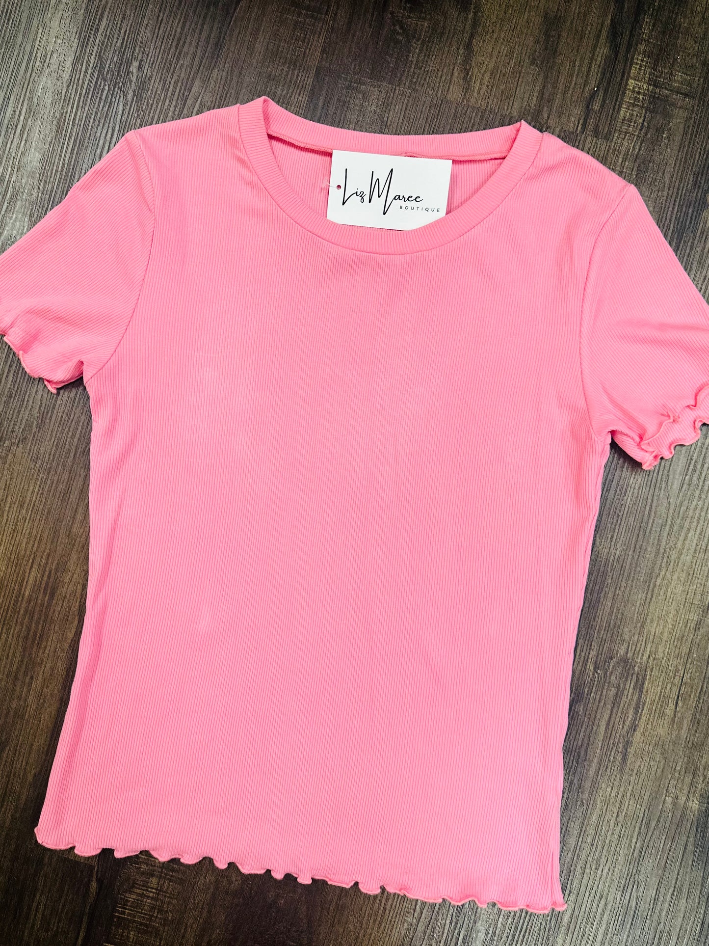 The Eva Pink Ribbed Knit Top