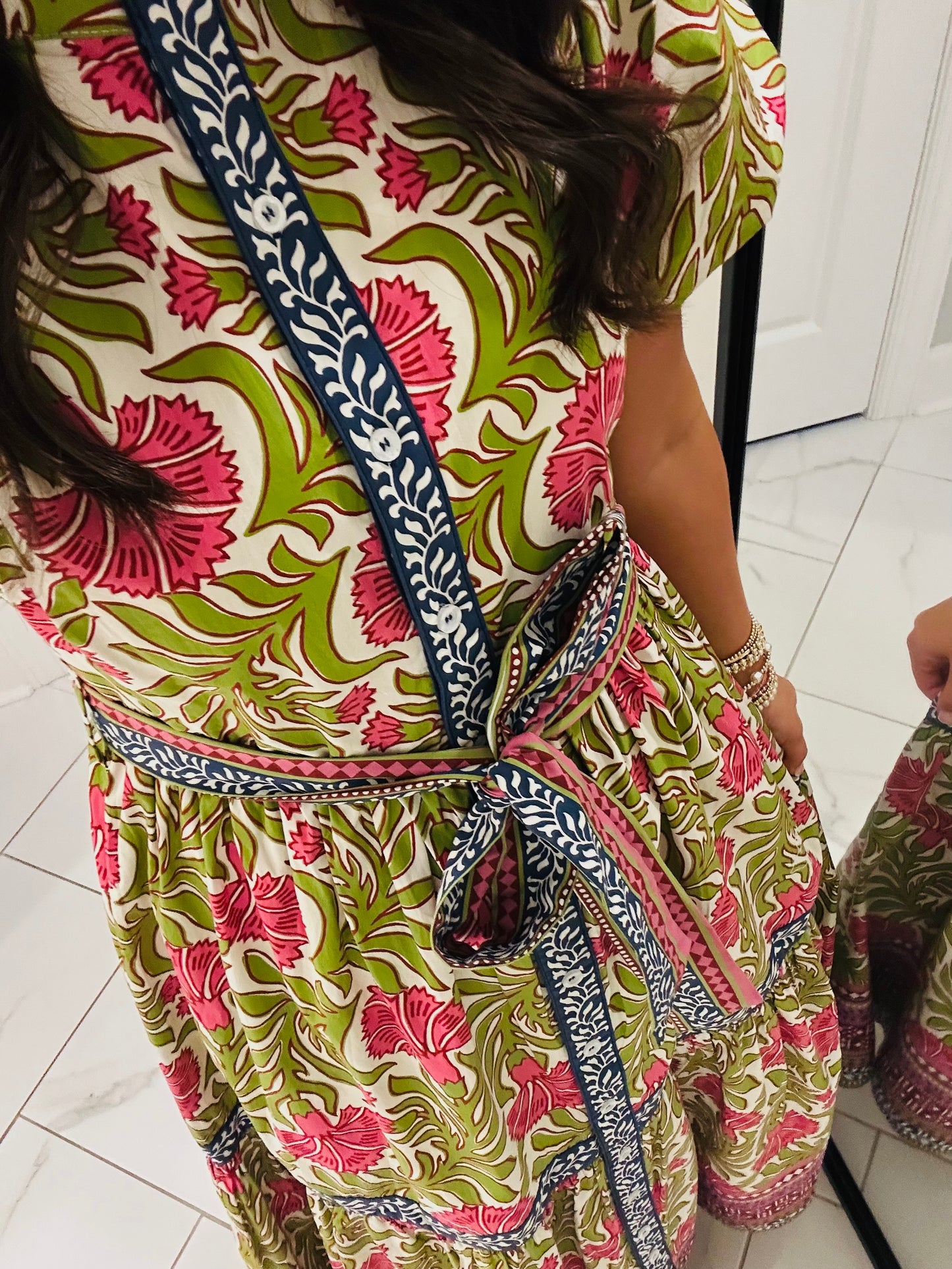 The Kennedy Green Floral Maxi Dress