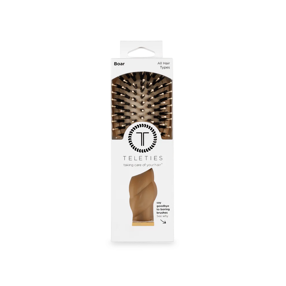 Mini Boar Bristle Hair Brush - Tan