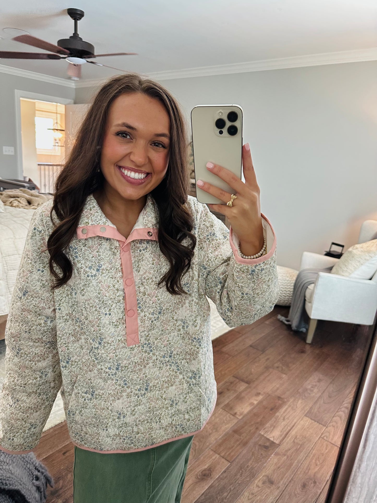 The Ditsy Floral Quilted Pullover