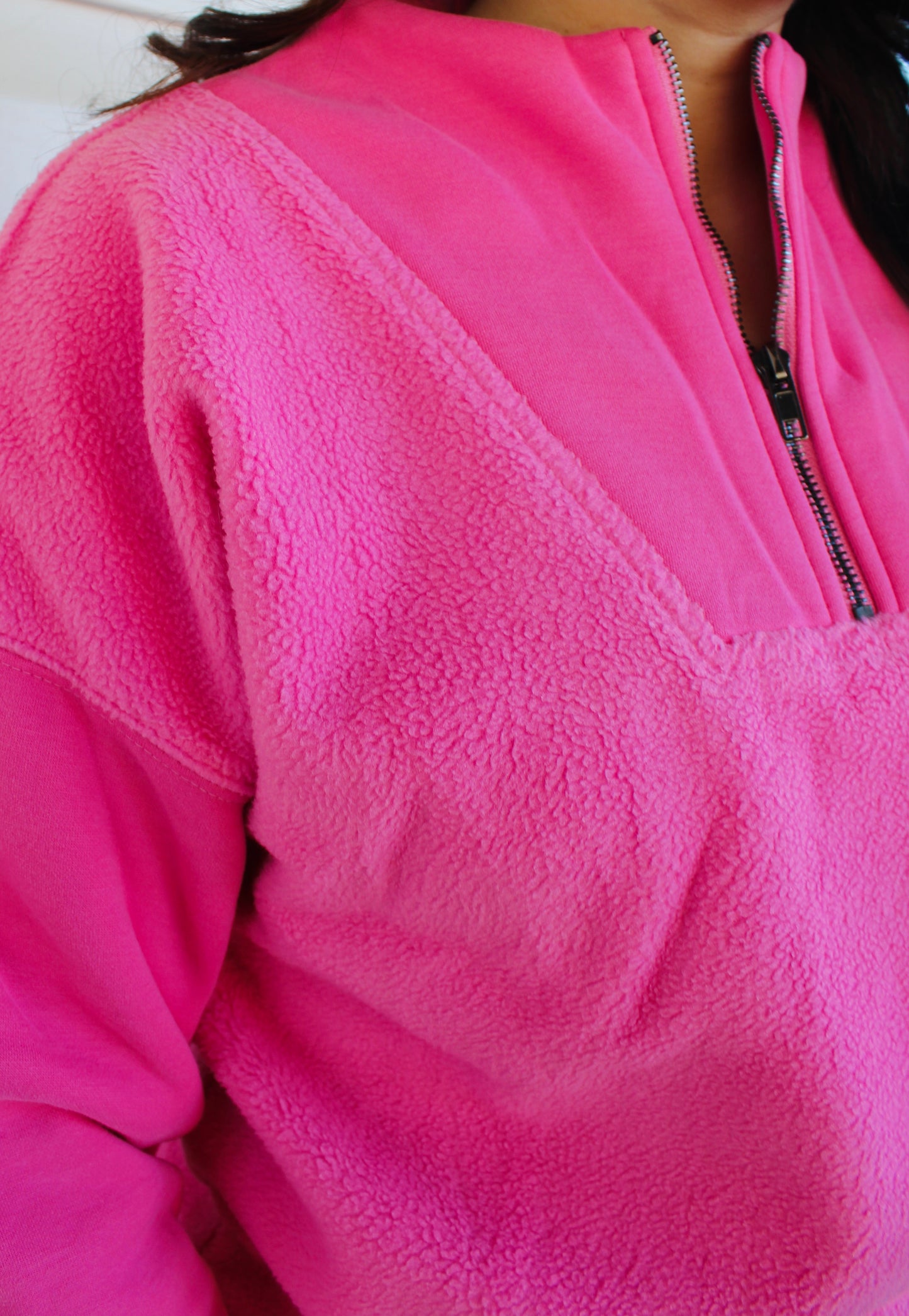 Solid Pink Fleece Pullover