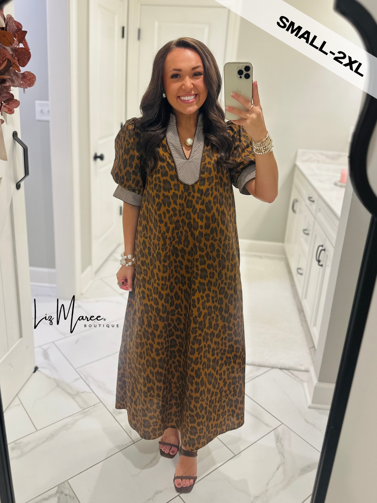 The Elle Brown Leopard Midi Dress