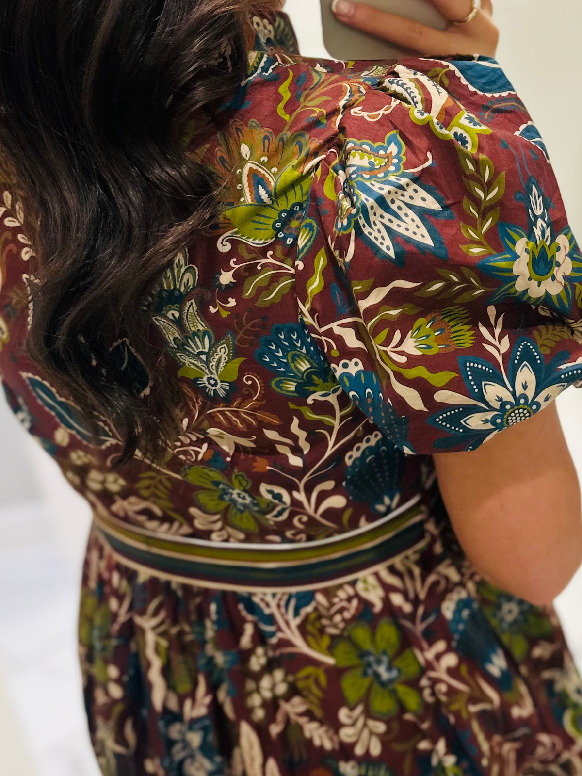 The Wren Burgundy Floral Maxi Dress