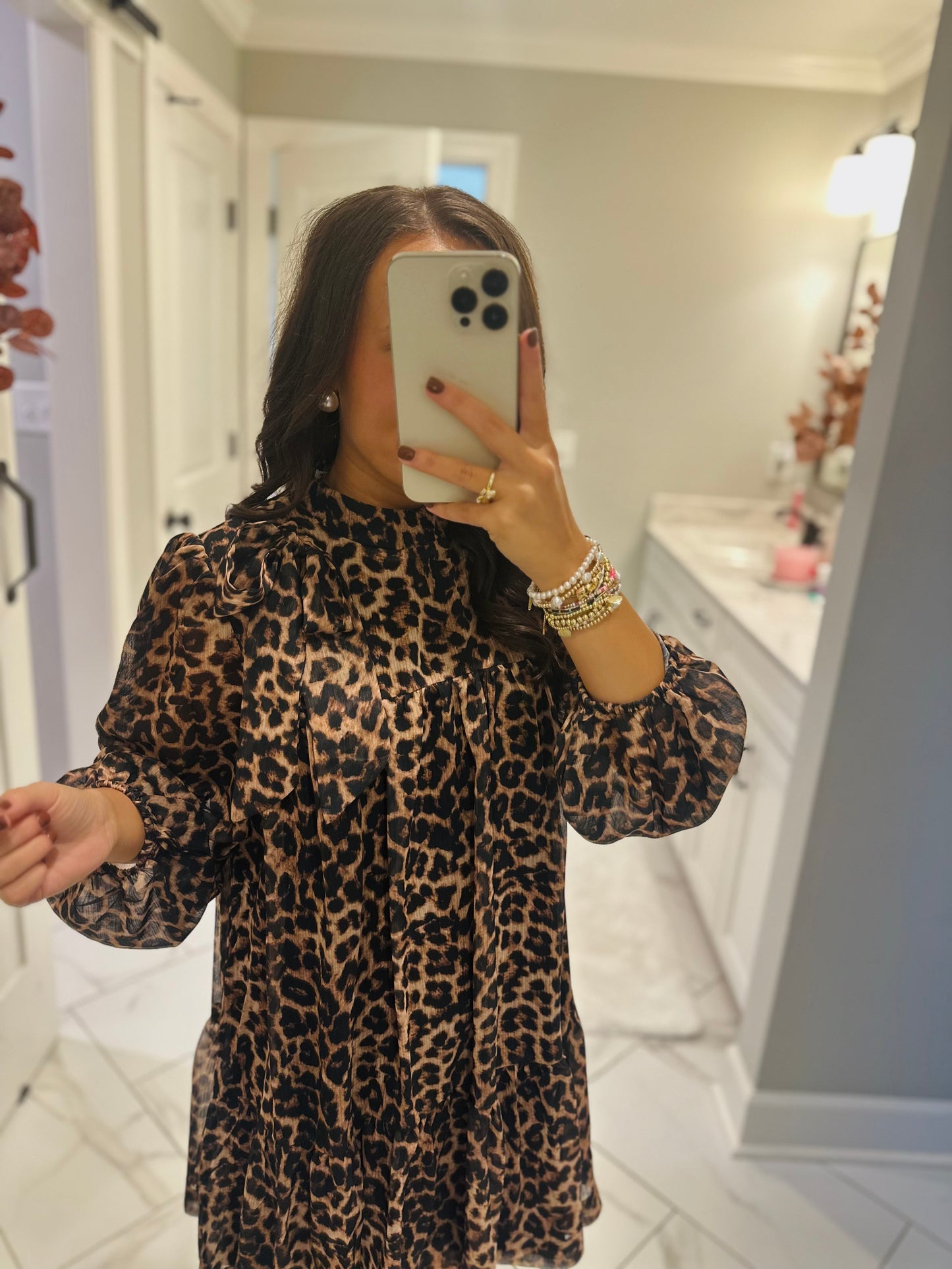 The Della Leopard Bow Dress