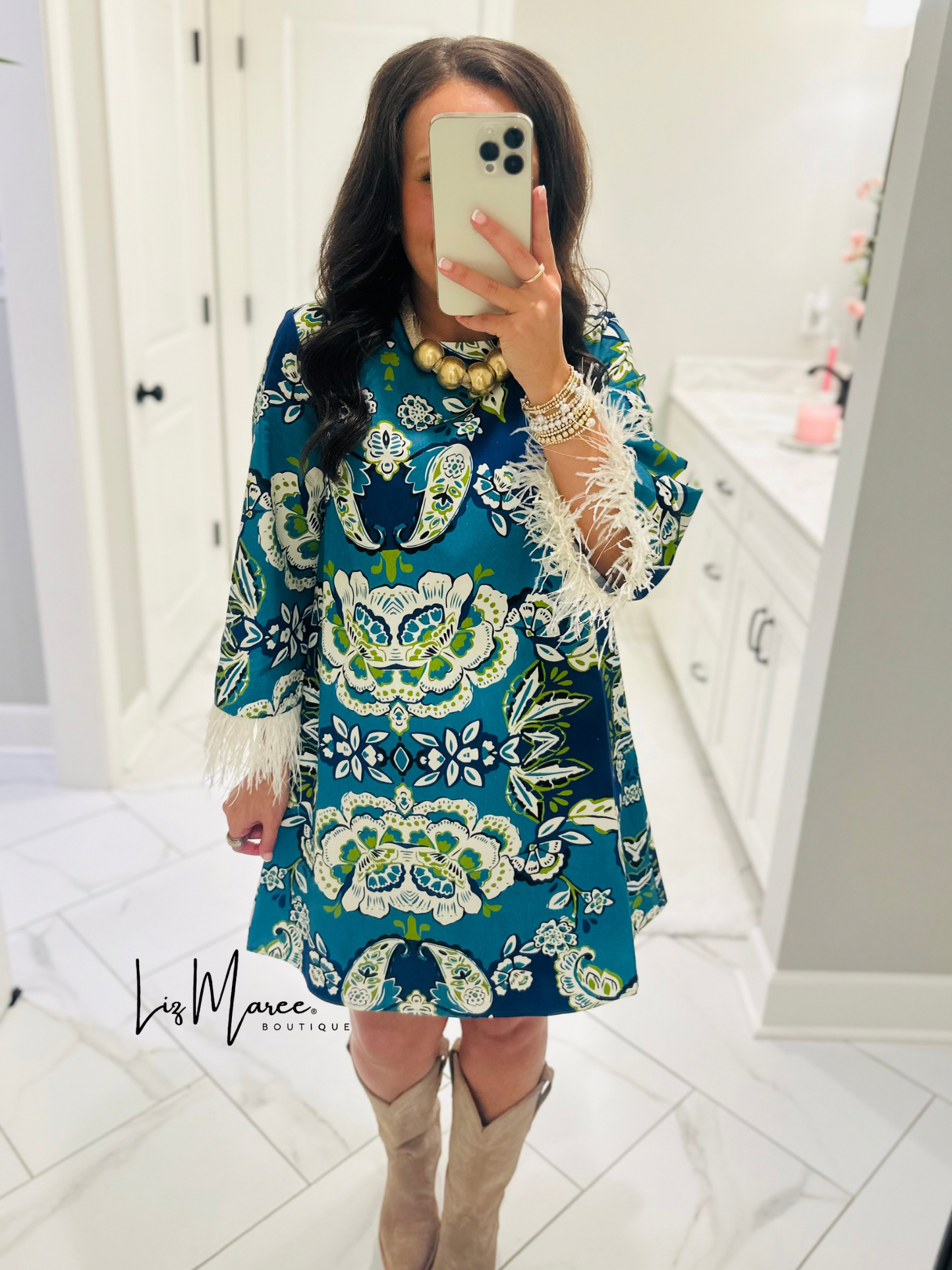 The Avery Blue Floral + Paisley Dress