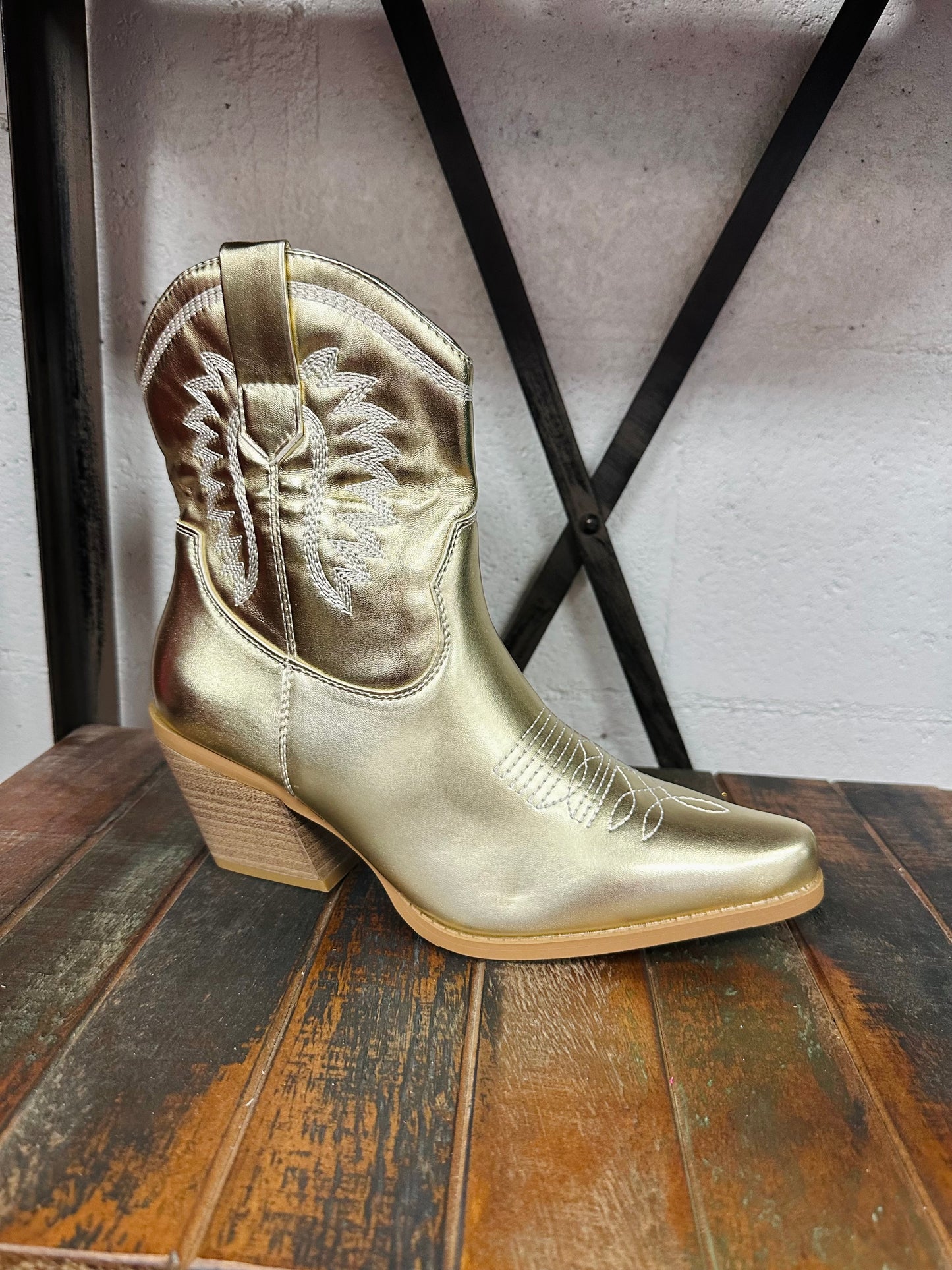 The Lynn Gold Western Bootie