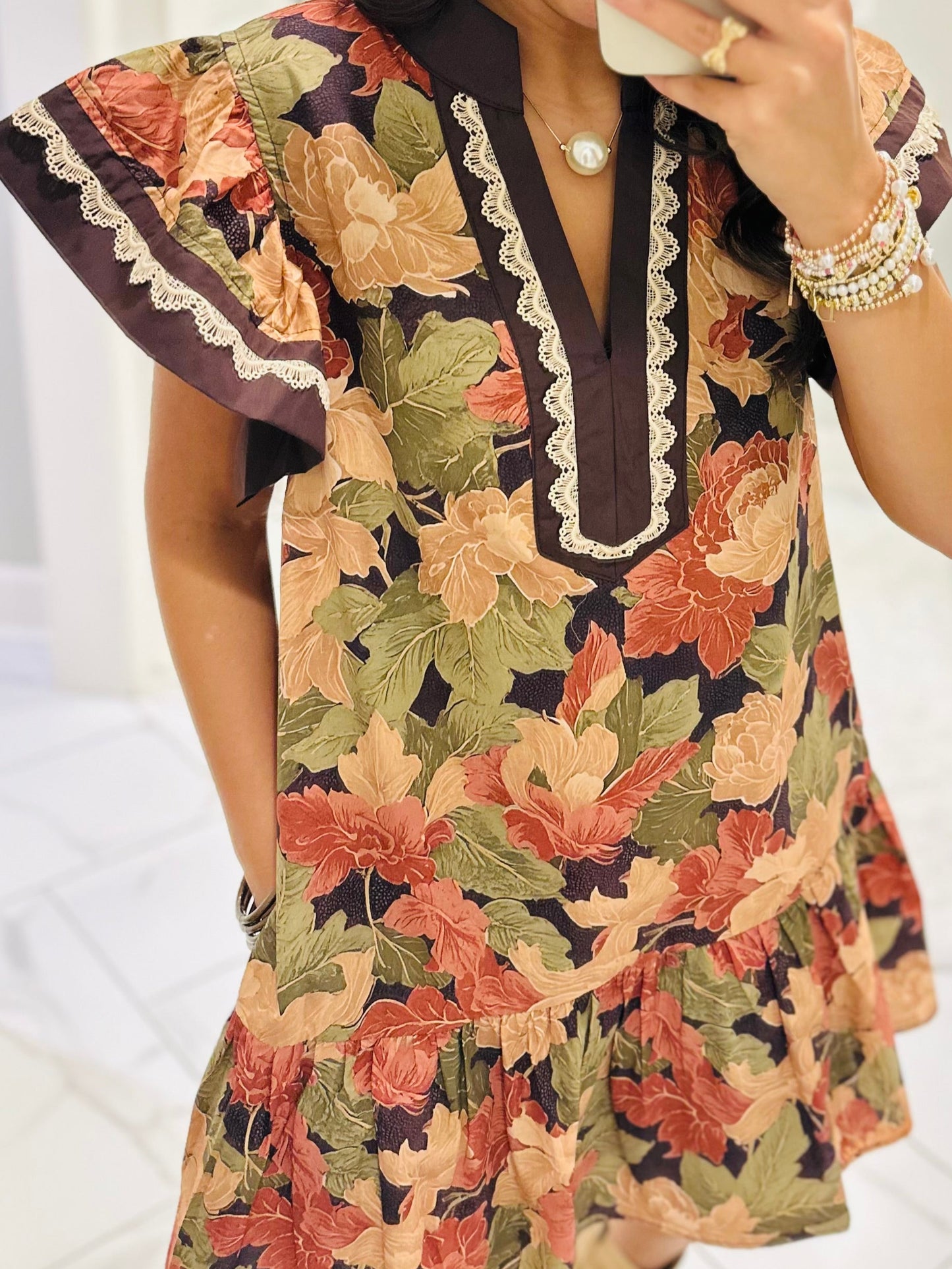 The Sutton Brown Floral Dress