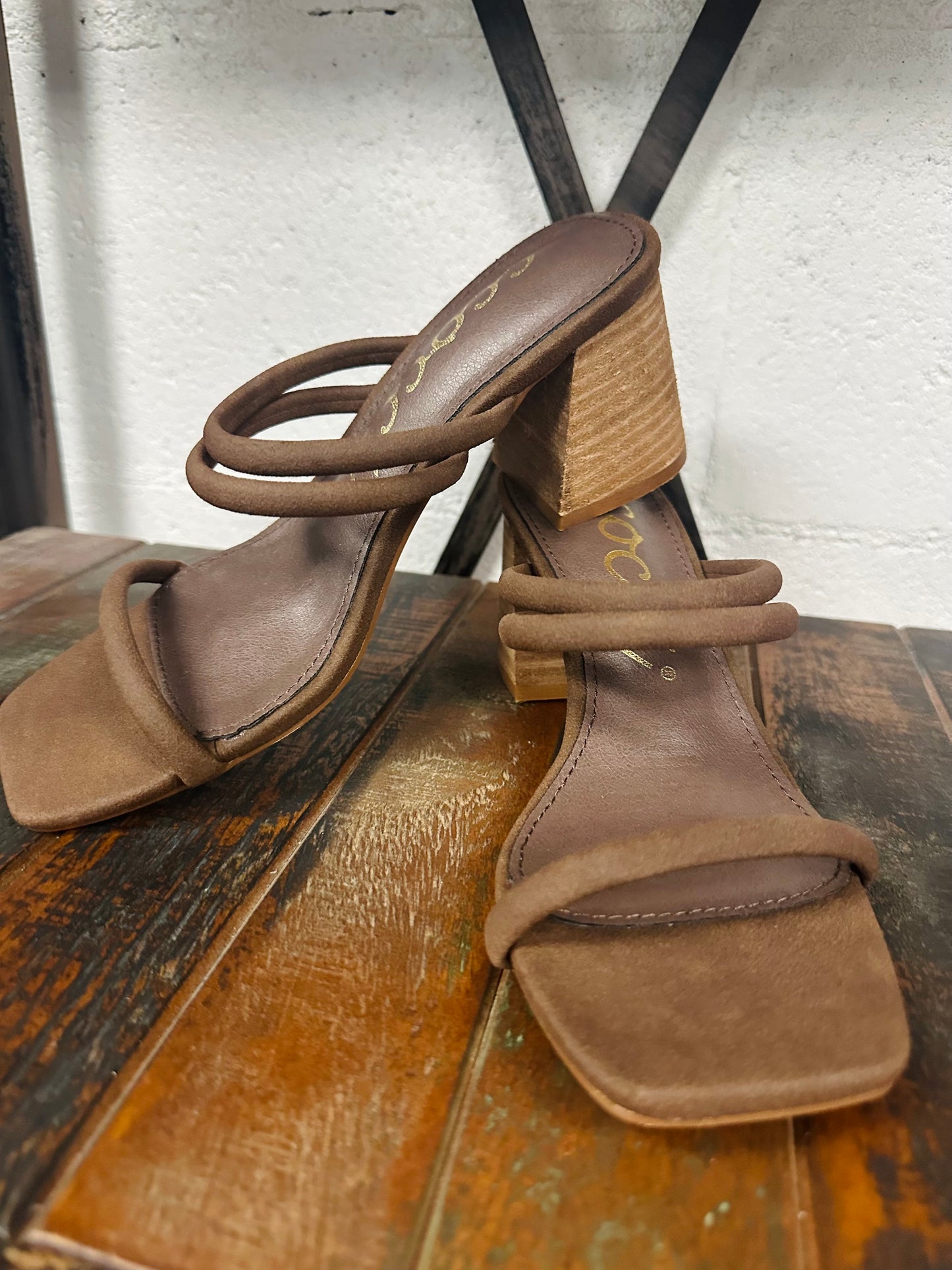 The Heather Chestnut Suede Heel