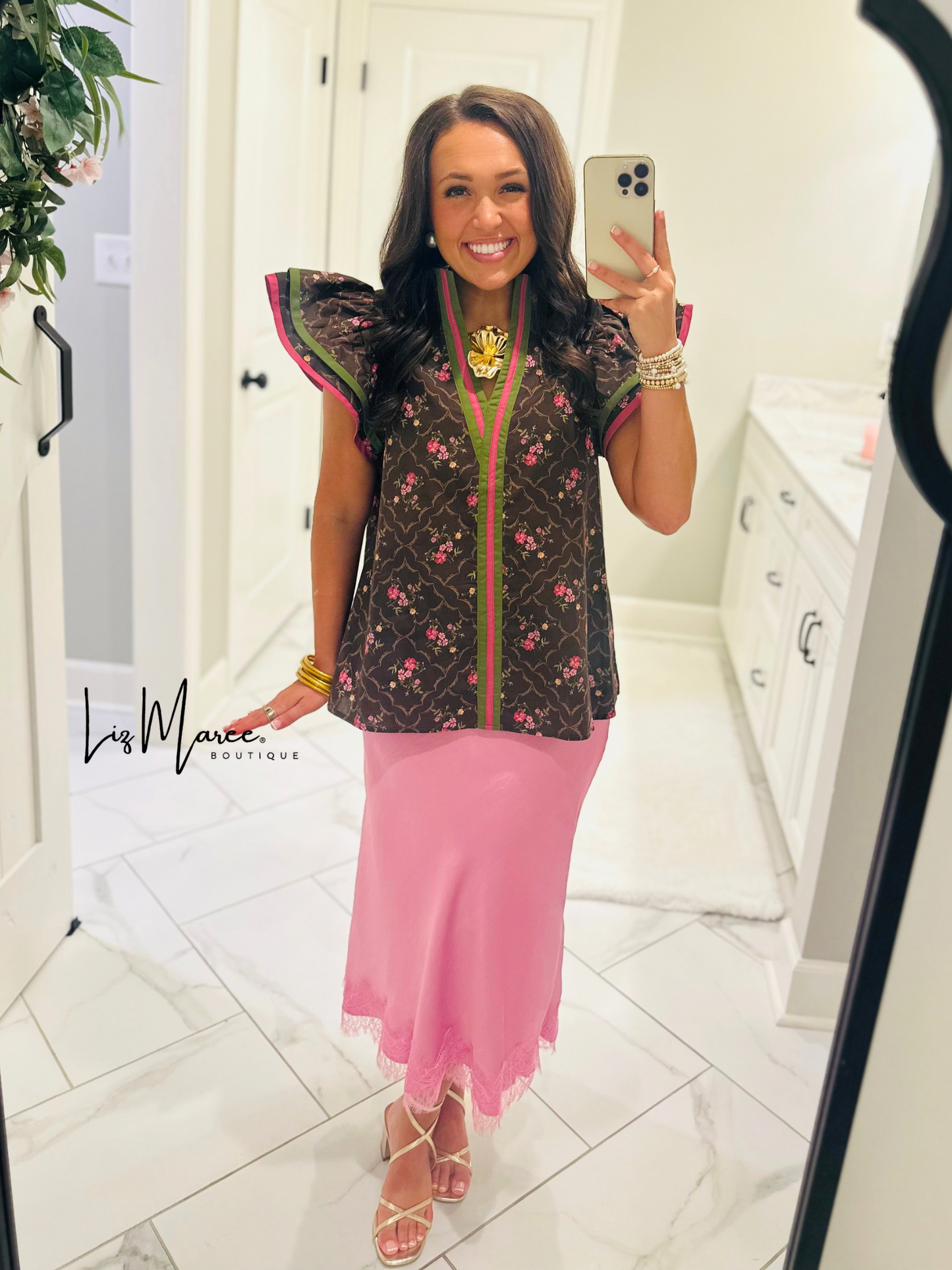 The Luci Brown Floral Top
