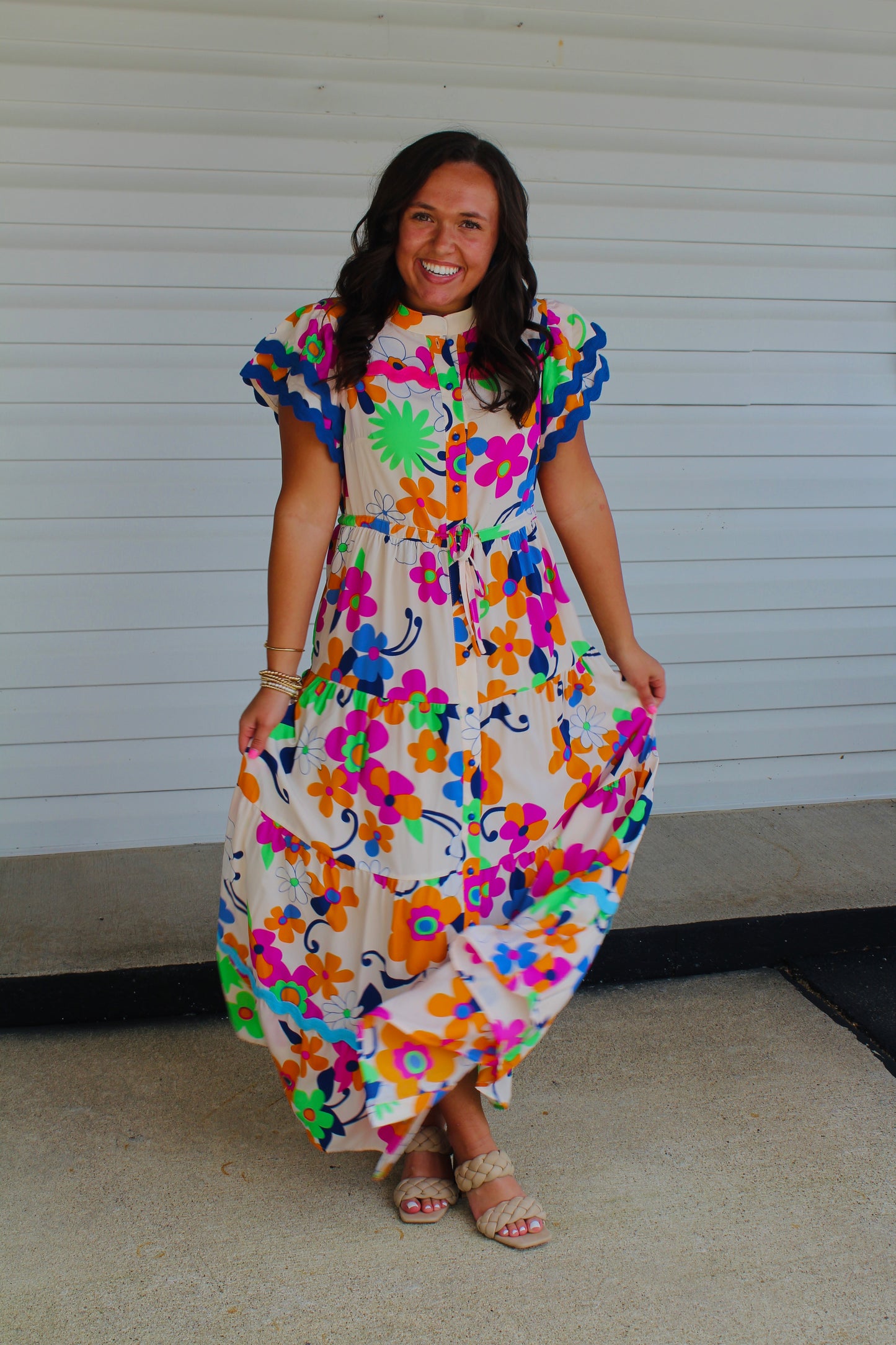 The Birch Floral Ricrac Maxi Dress