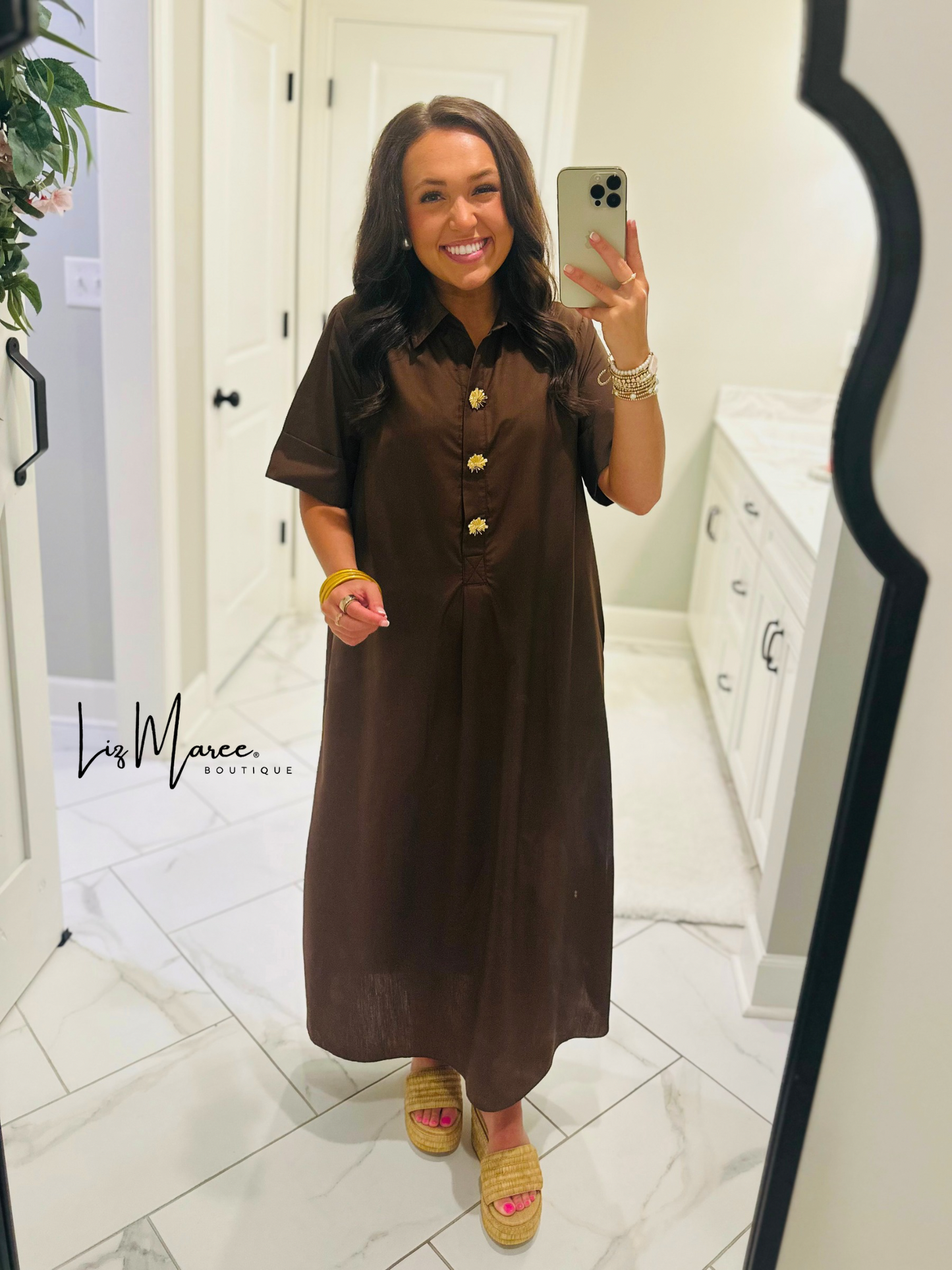 The Delaney Brown Midi Dress