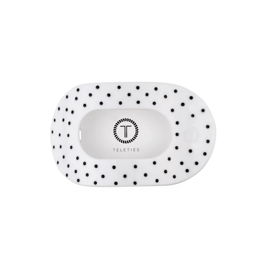 White Polka Dot Party Flat Round Hair Clip