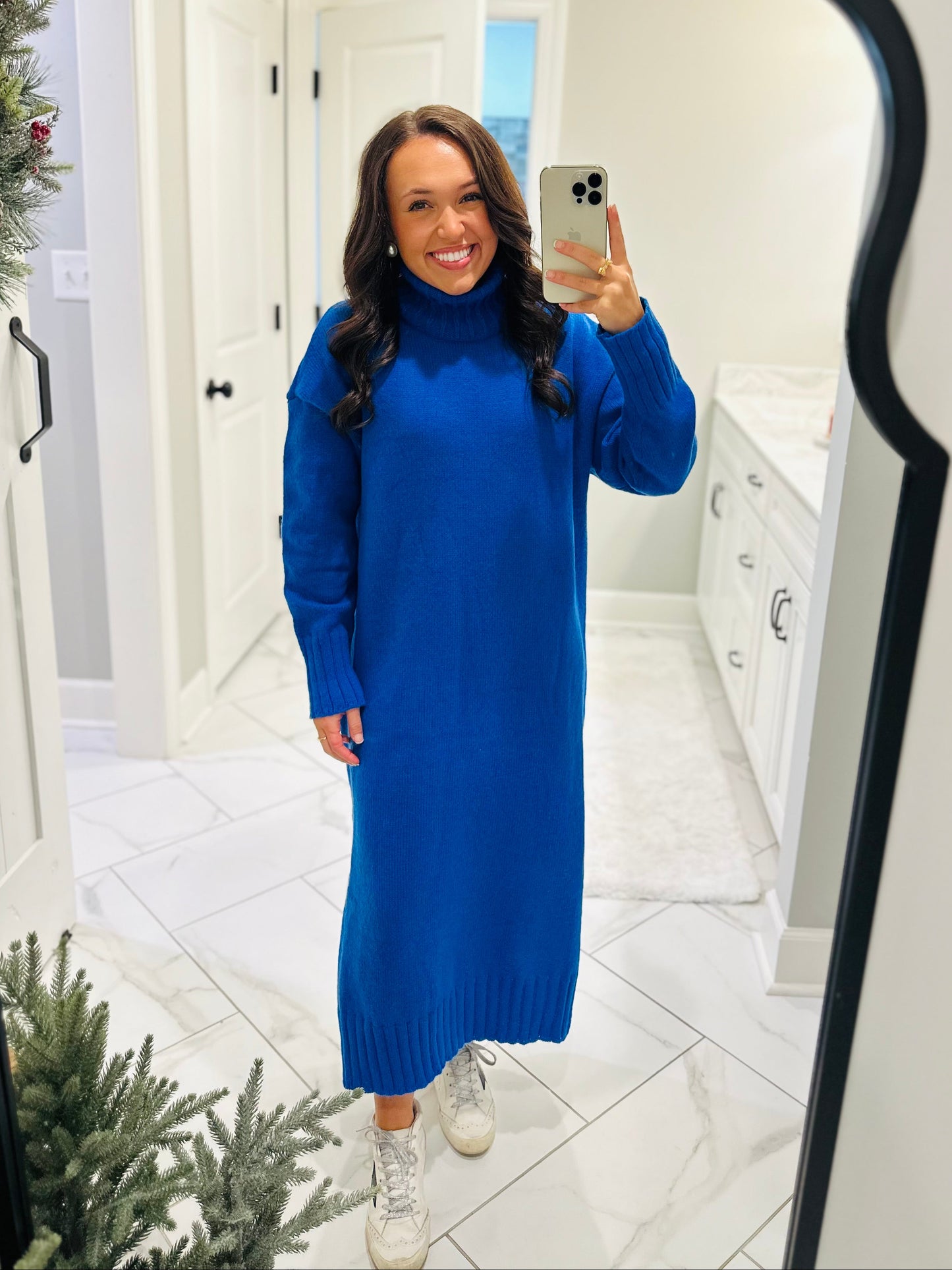 The Wrenlee Turtleneck Sweater Midi Dress