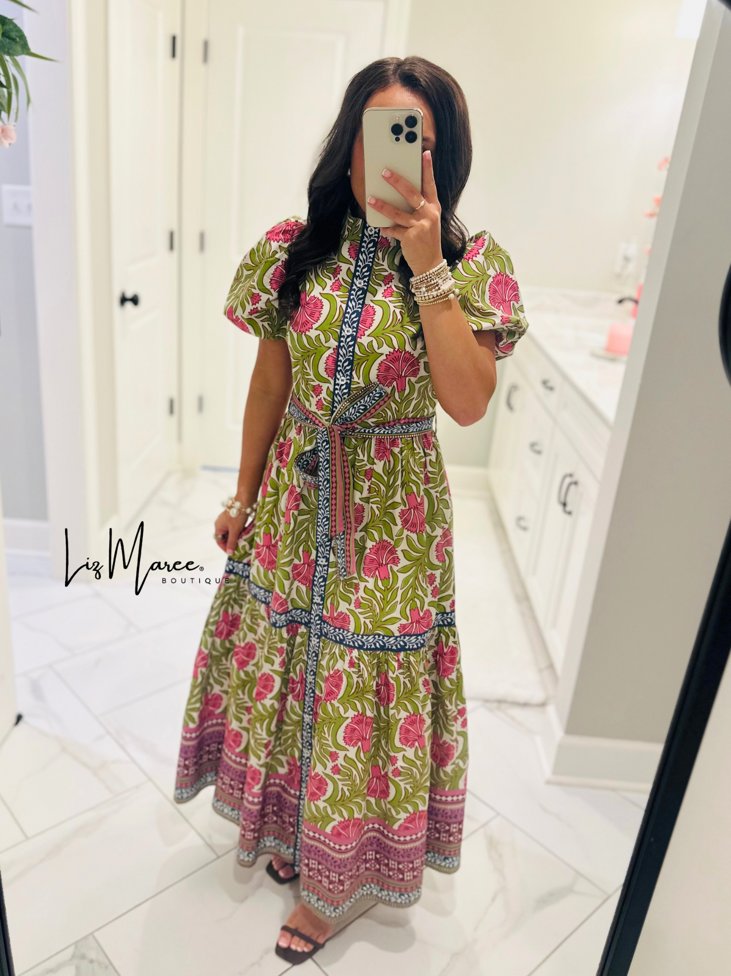 The Kennedy Green Floral Maxi Dress