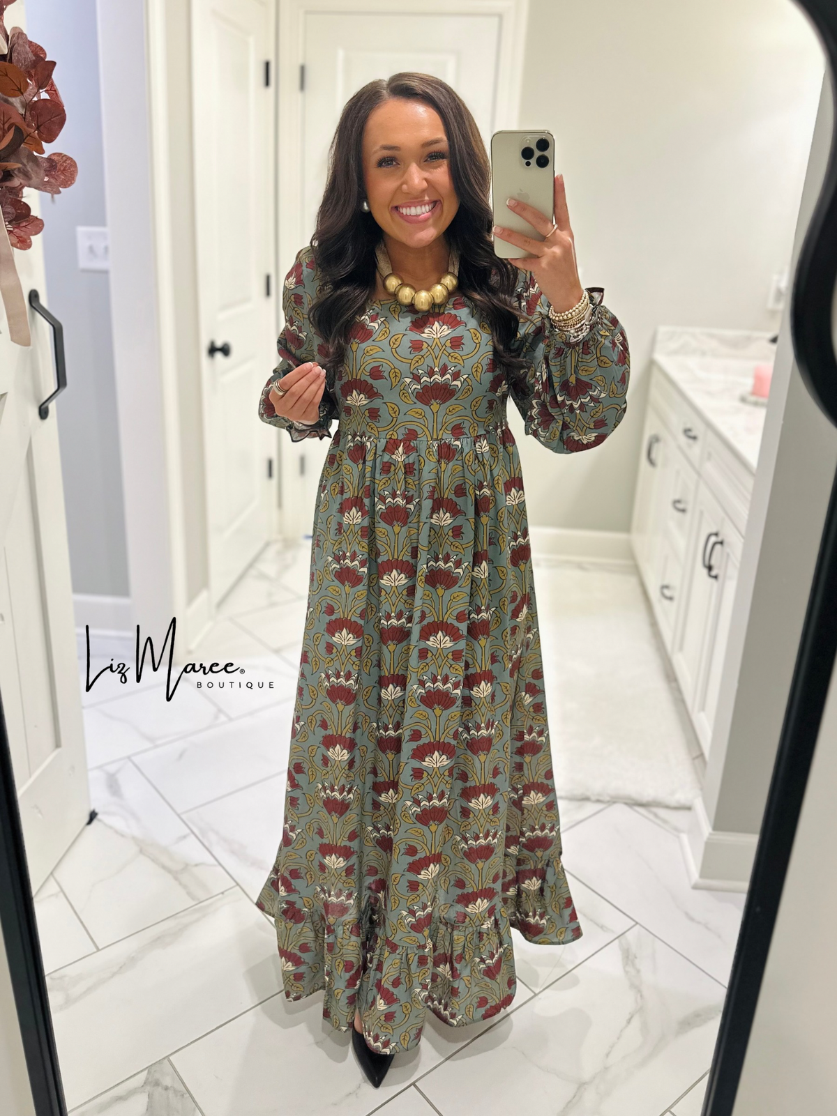 The Bryley Burgundy Floral Maxi Dress