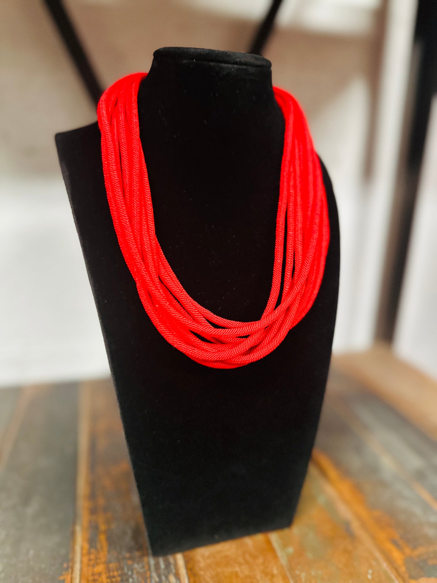 8 Strand Necklace - Red