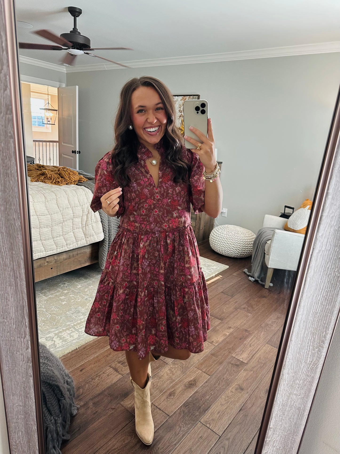 The Everleigh Brown Floral Dress