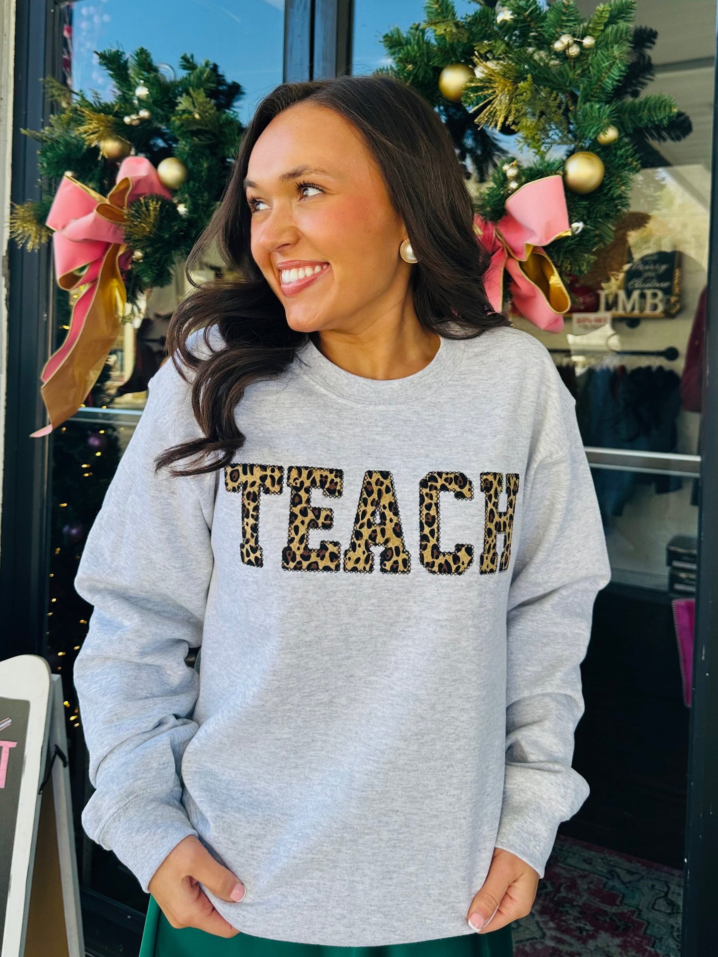 The Teach Leopard Embroidered Sweatshirt