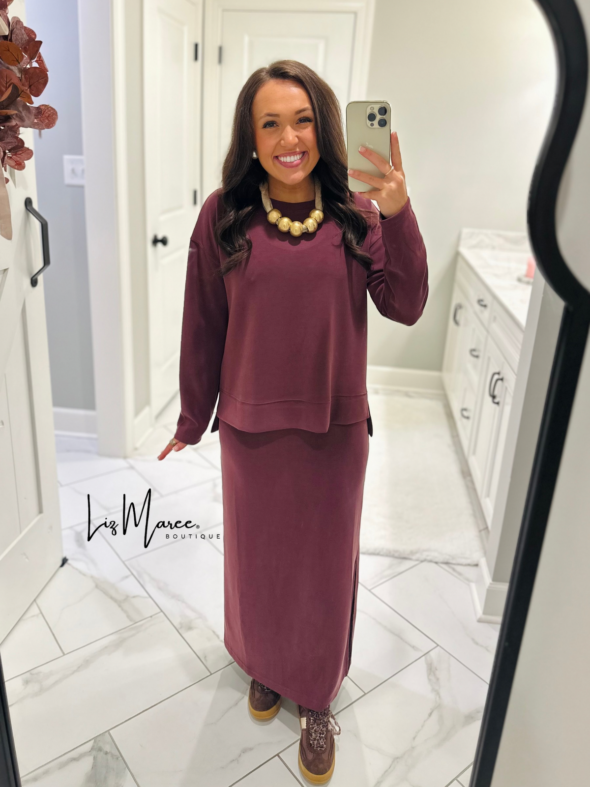 The Rheanne Wine 2 Piece Dress Set