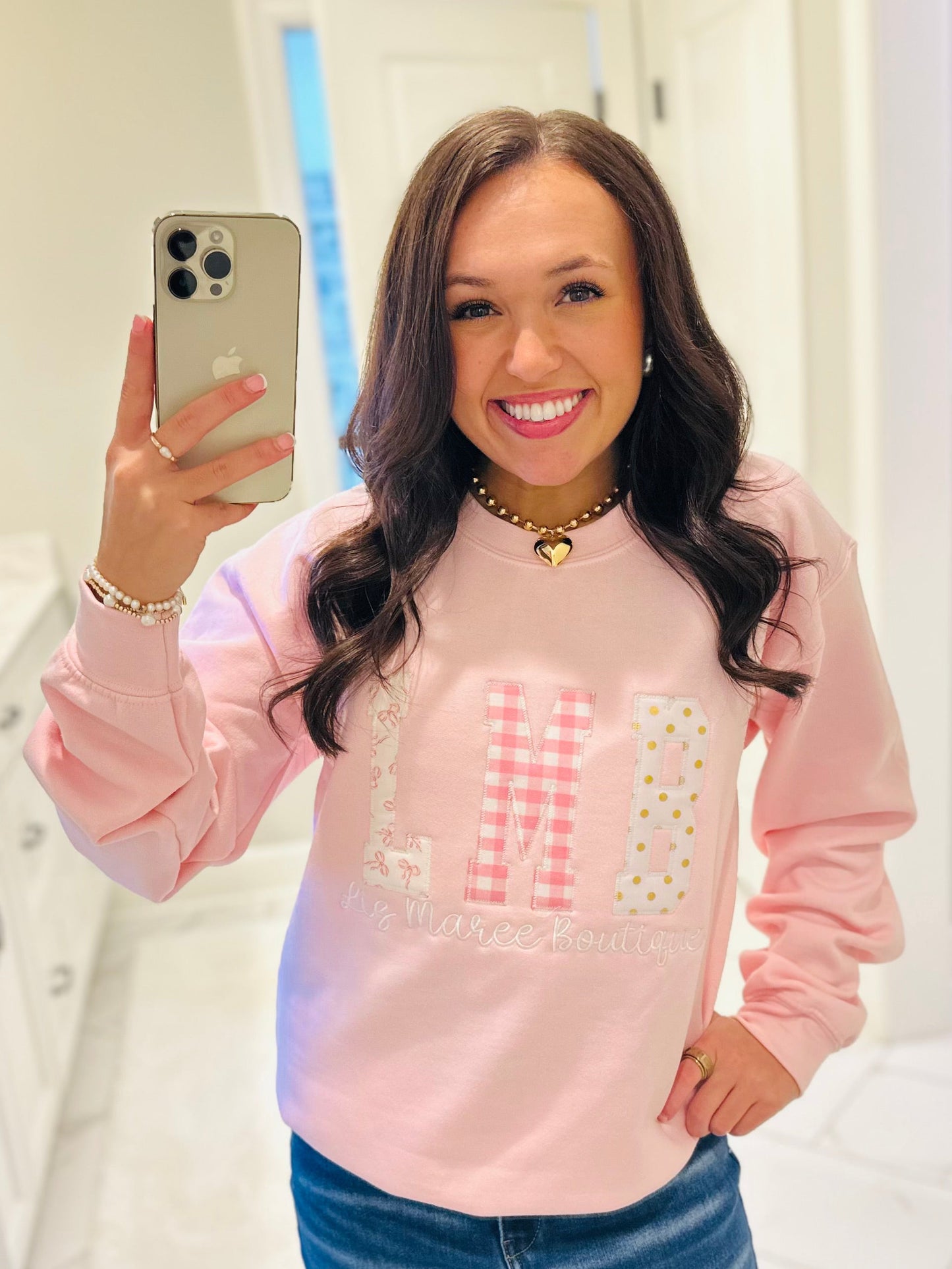 The LMB Pink Embroidered Sweatshirt