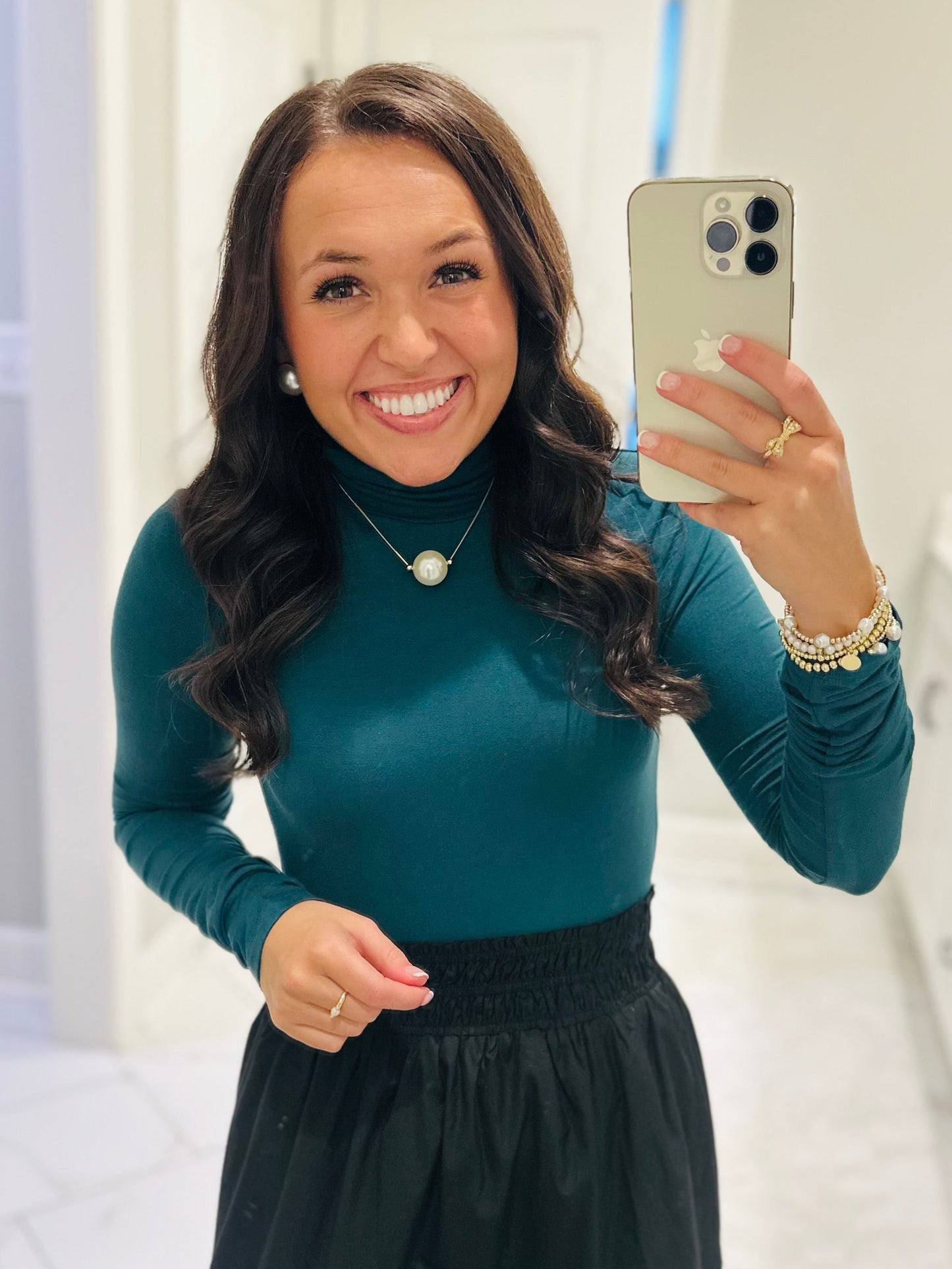 The Hunter Green Long Sleeve Turtleneck Top