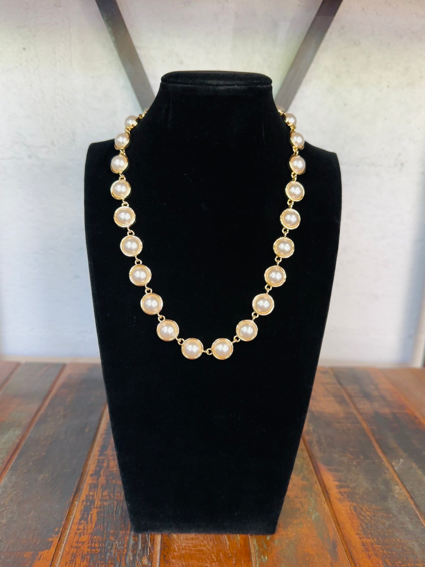 The Pearl + Gold Circle Necklace