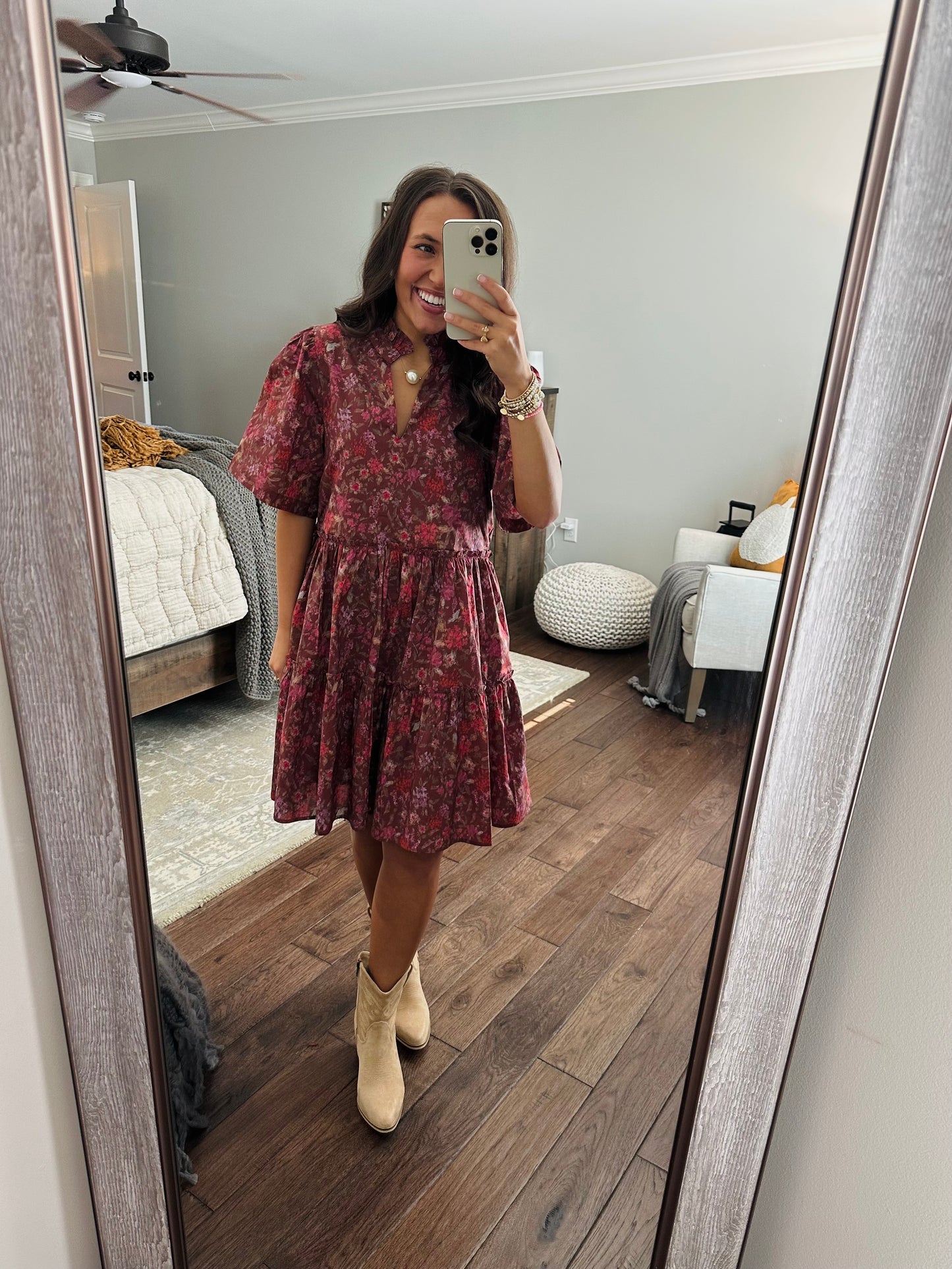 The Everleigh Brown Floral Dress