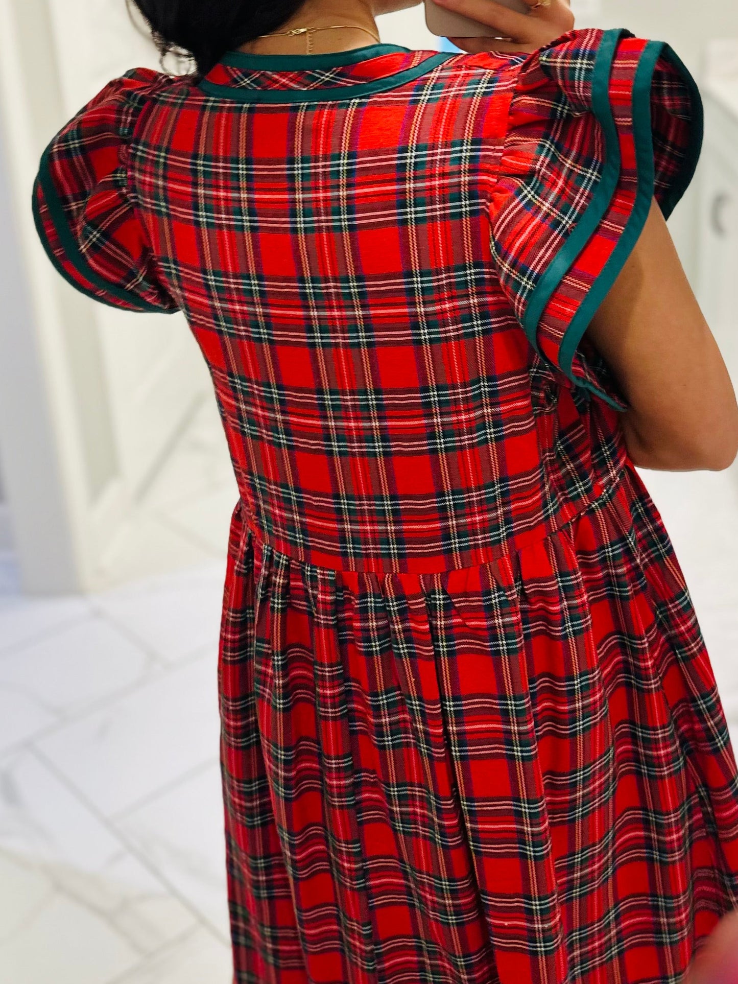 The Faith Holiday Plaid Midi Dress