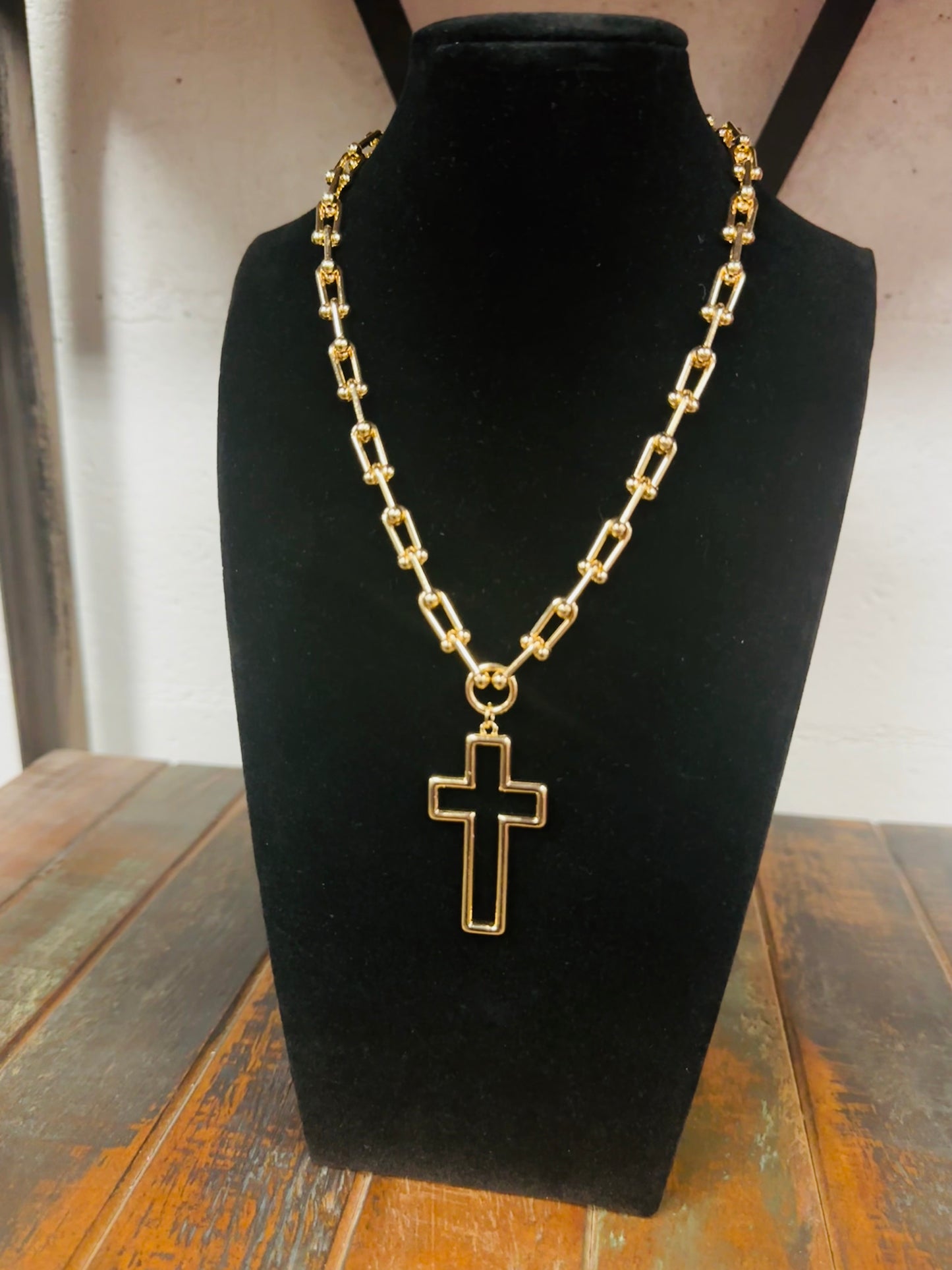 Gold Cross Faith Necklace