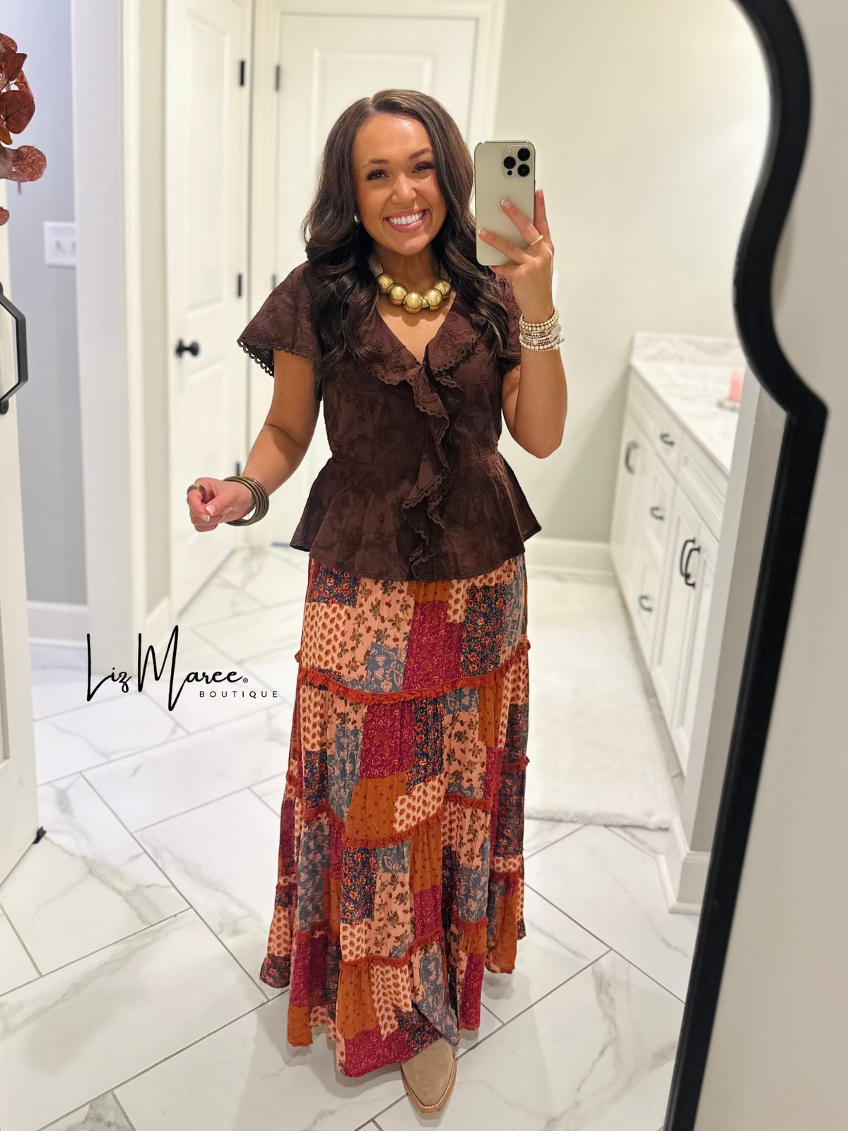 The Davey Multi Patchwork Maxi Skirt