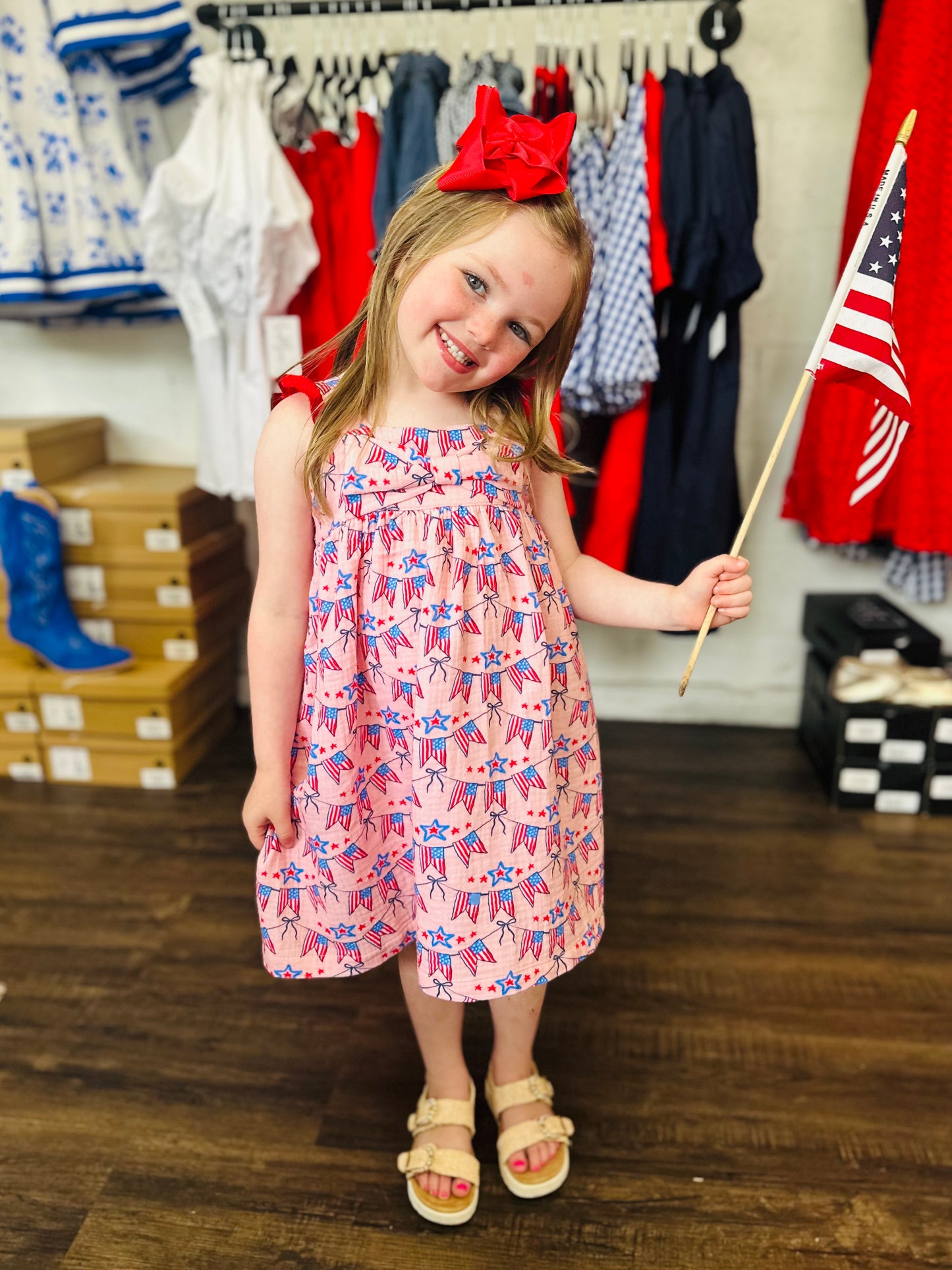 The American Sweetheart Girls Cotton Bow Dress