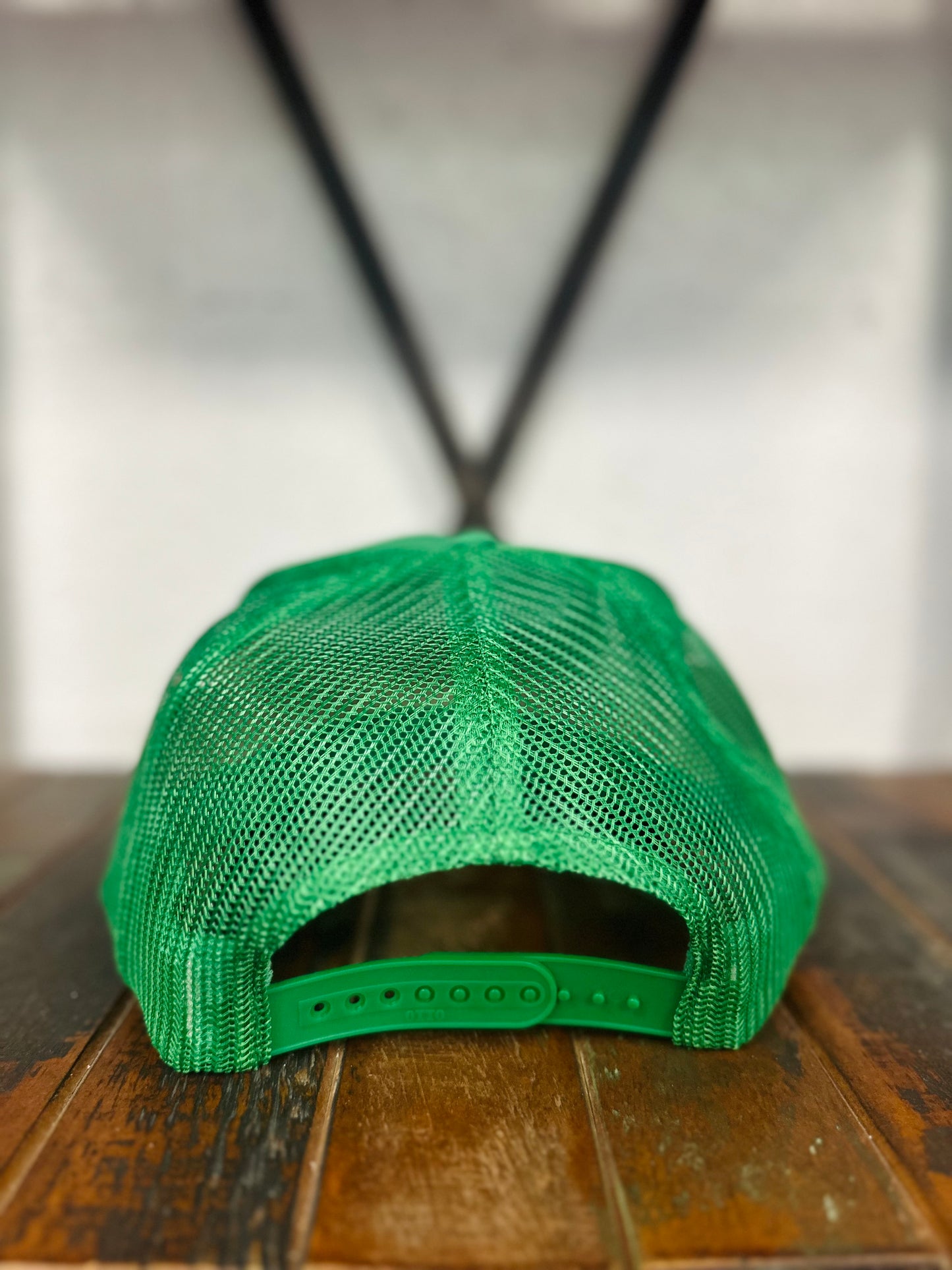 Green & Pink Feather + Pearl Trucker Hat
