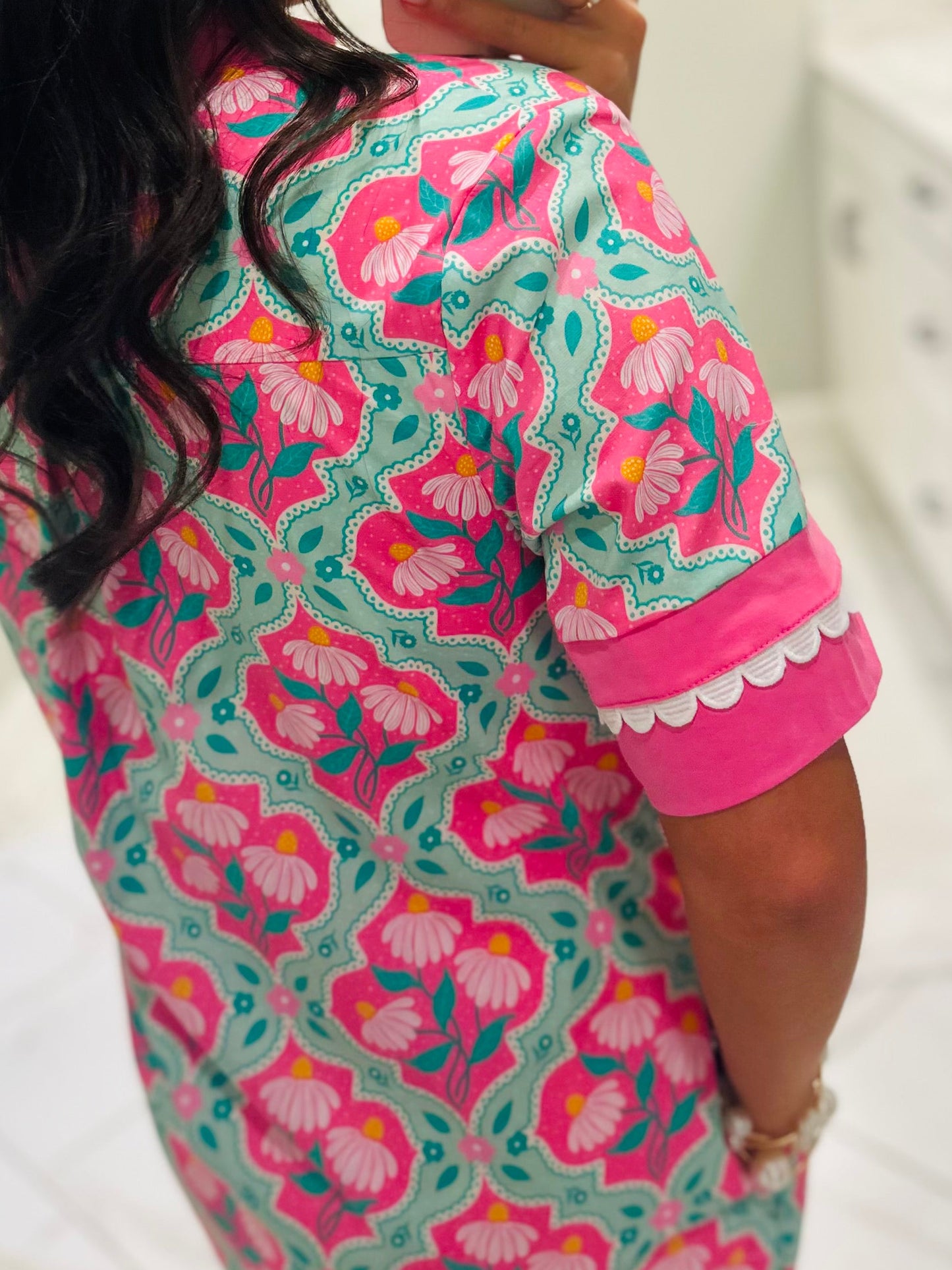 The Emma Pink Floral Shift Dress