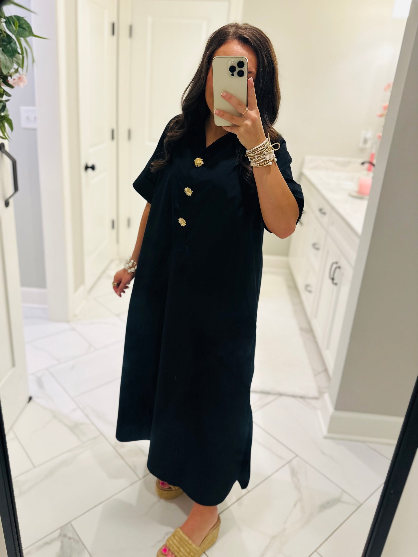 The Delaney Black Midi Dress