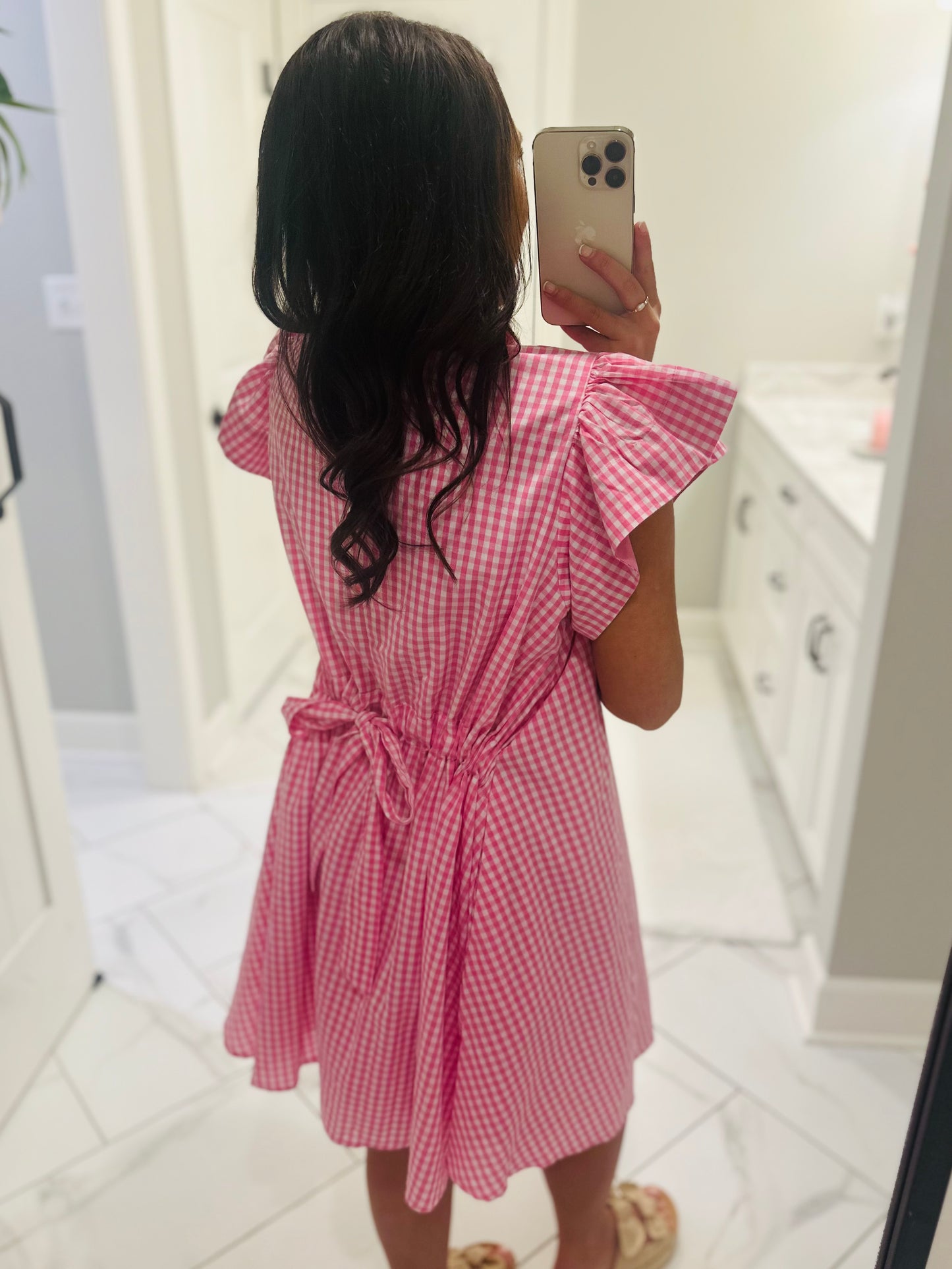 The Meg Pink Gingham Dress