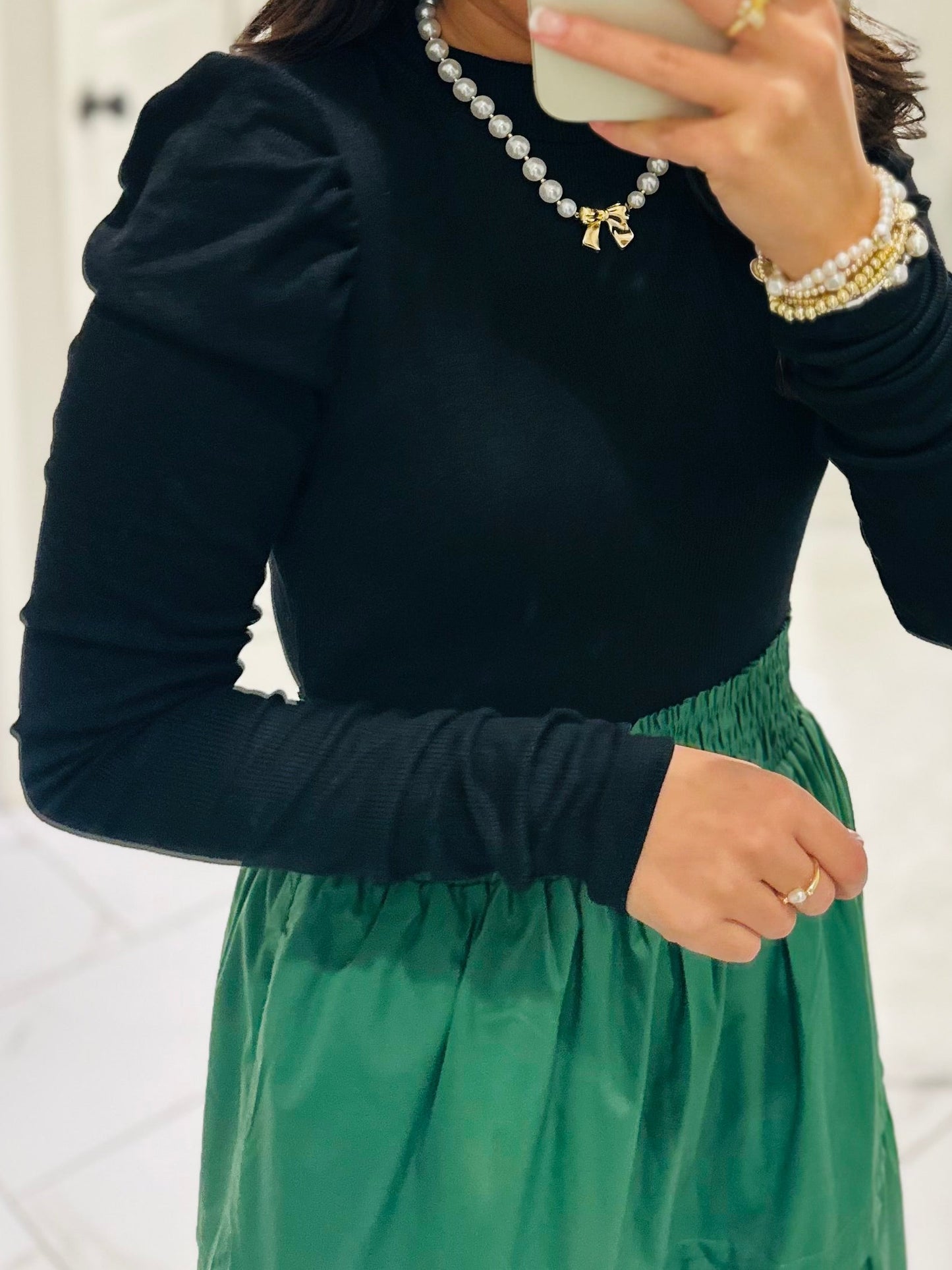 The Neva Black Puff Sleeve Top