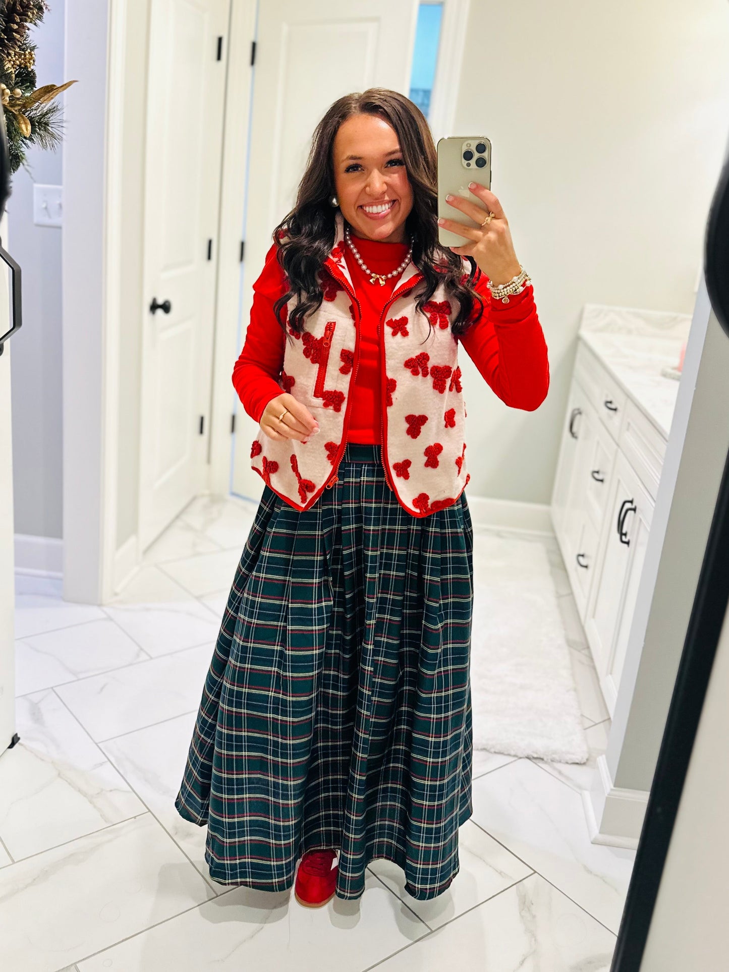 The Red Bow Fleece Vest