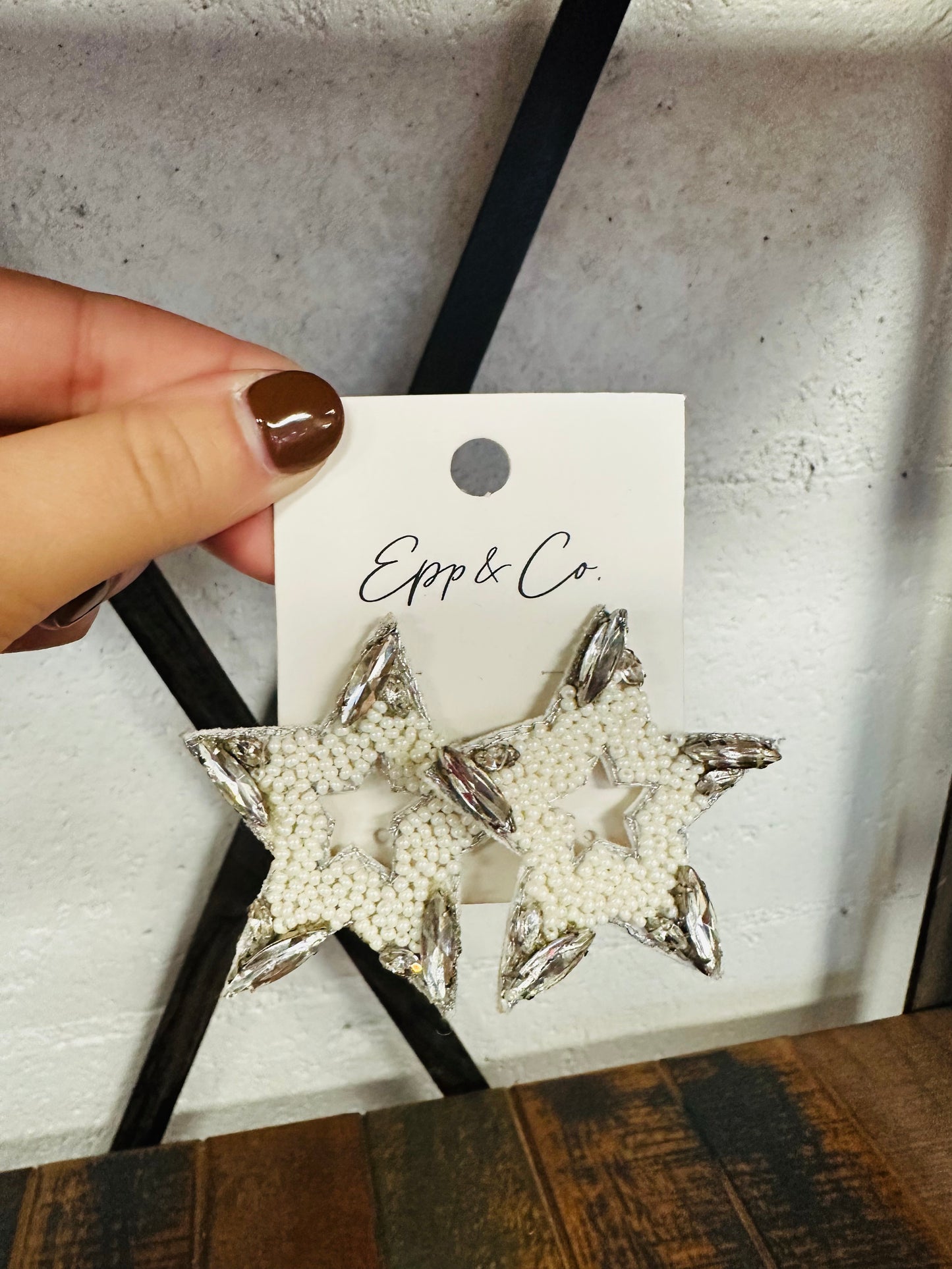 Rhinestone Beaded Star Studs