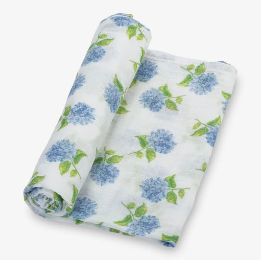 The Hydrangea Muslin Swaddle Blanket