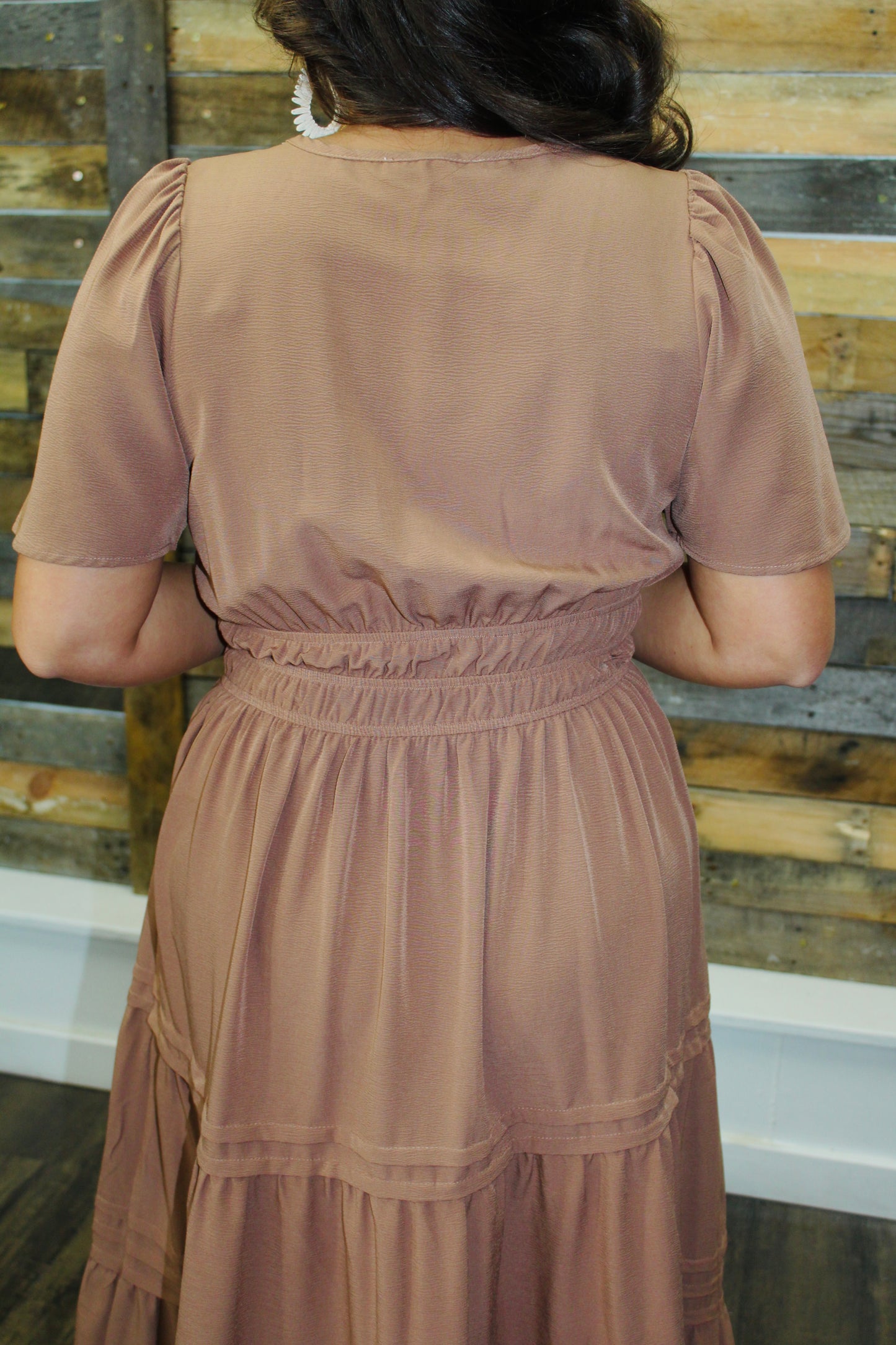 Mocha Tiered Midi Dress