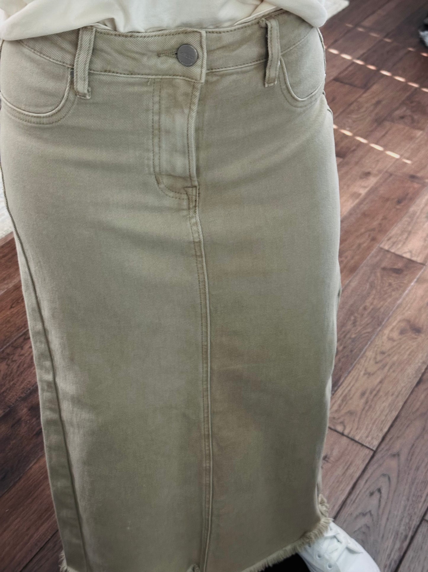 The High Rise Sand Maxi Skirt